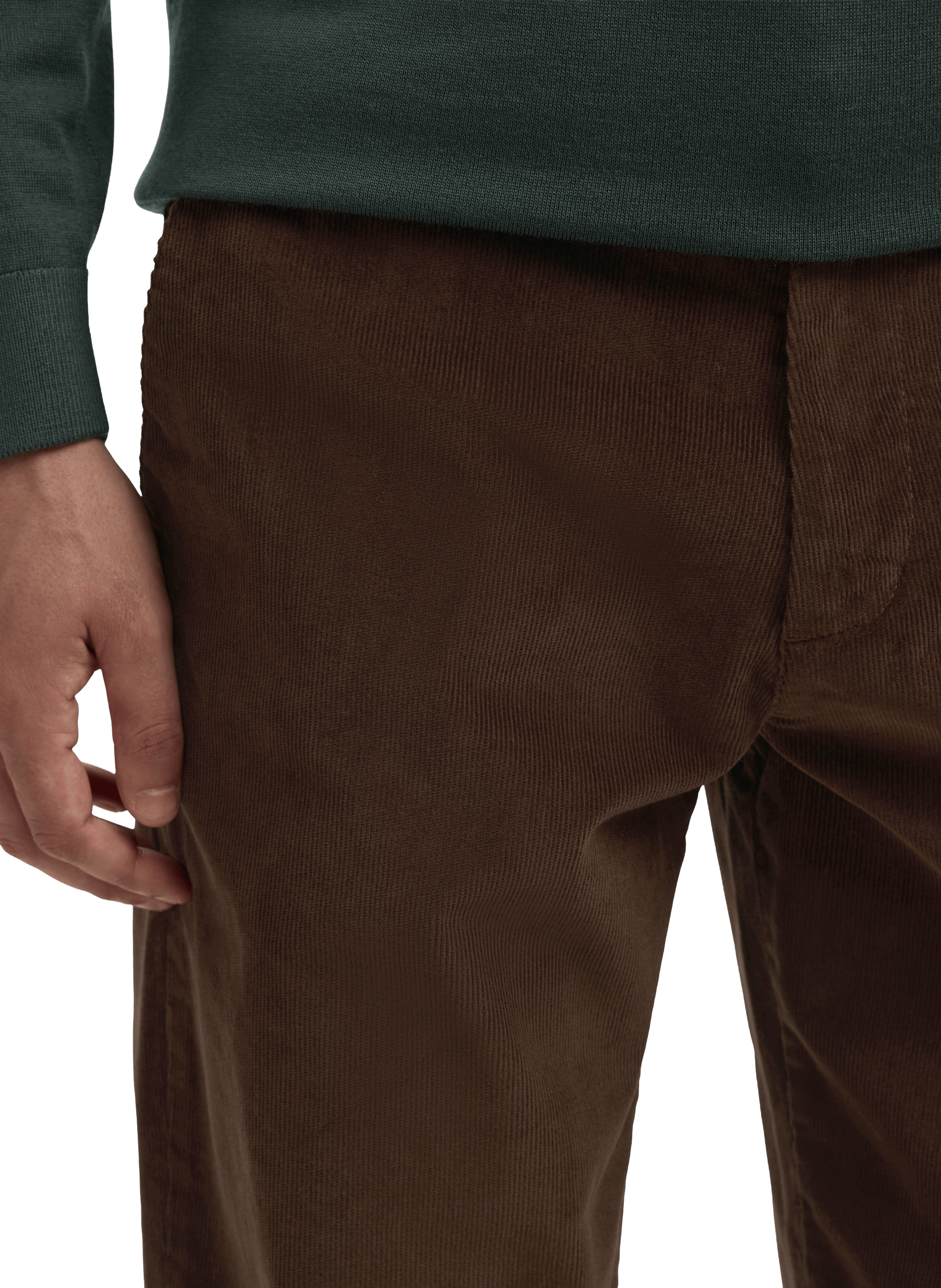 Pantalon ajusté à plis SELECTED Marron