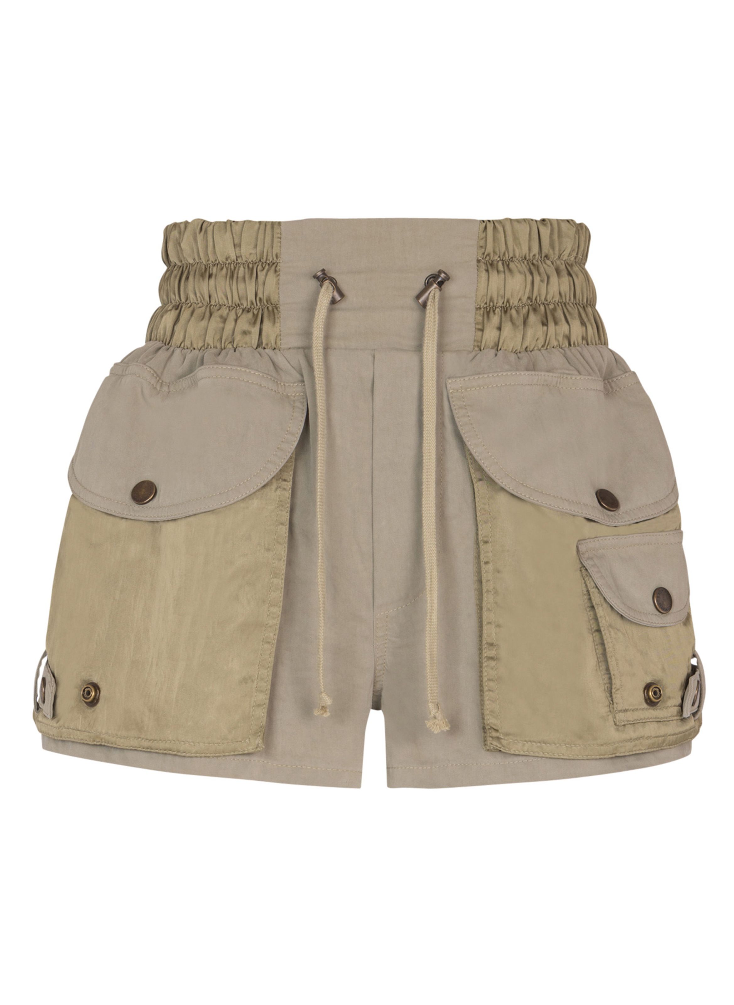 Short utility en coton et sergé BALMAIN Vert