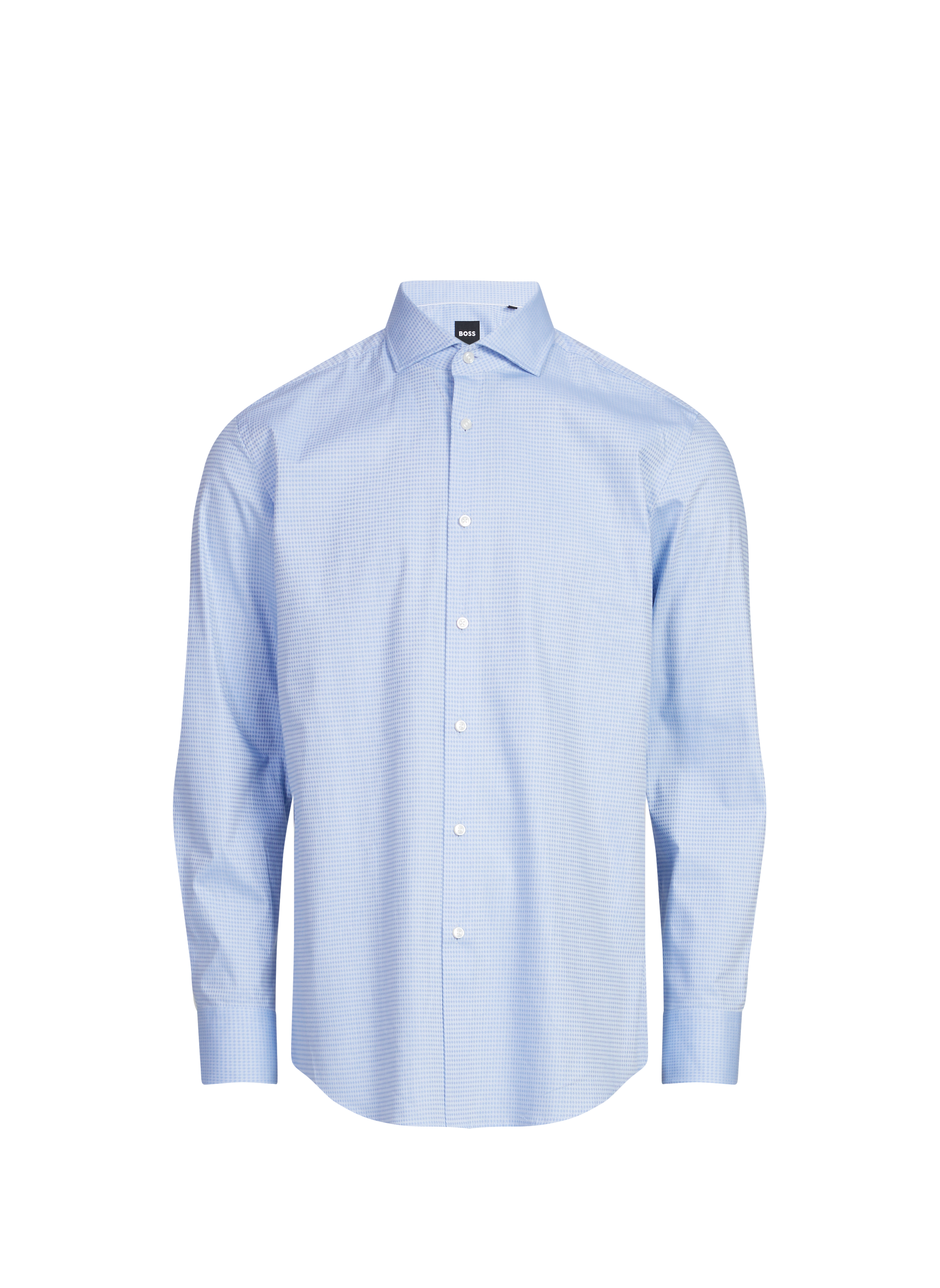 Chemise Hank à motif en coton mélangé BOSS Bleu