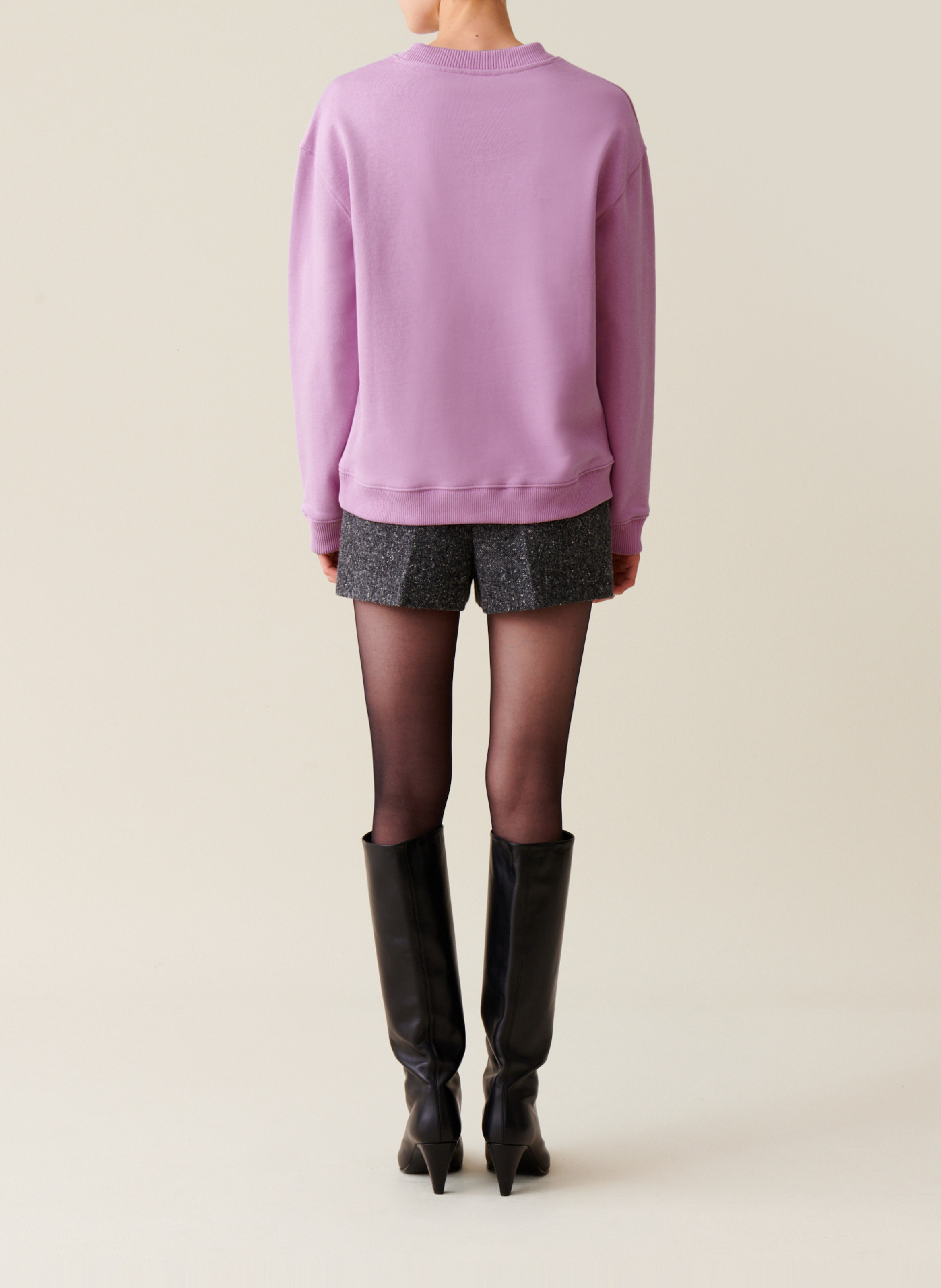 Sweatshirt ample imprimé en coton CLAUDIE PIERLOT Rose