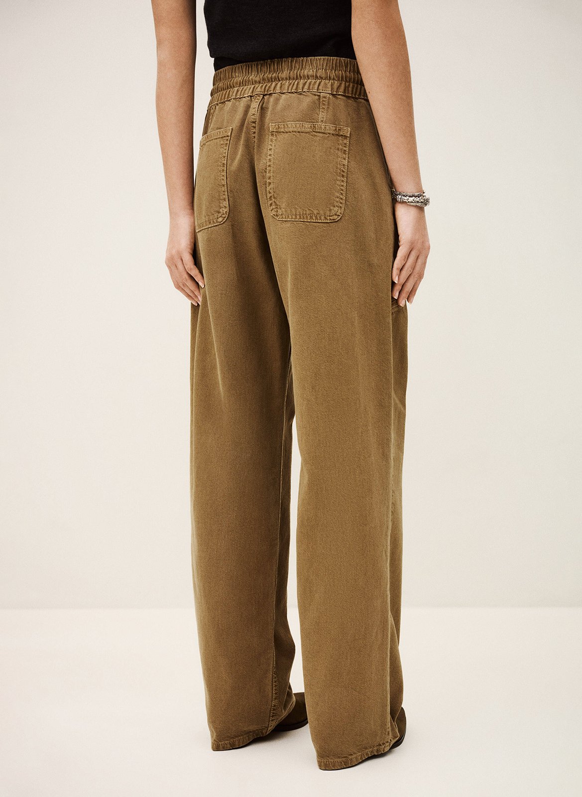 Pantalon droit en coton mélangé fima BA&SH Marron