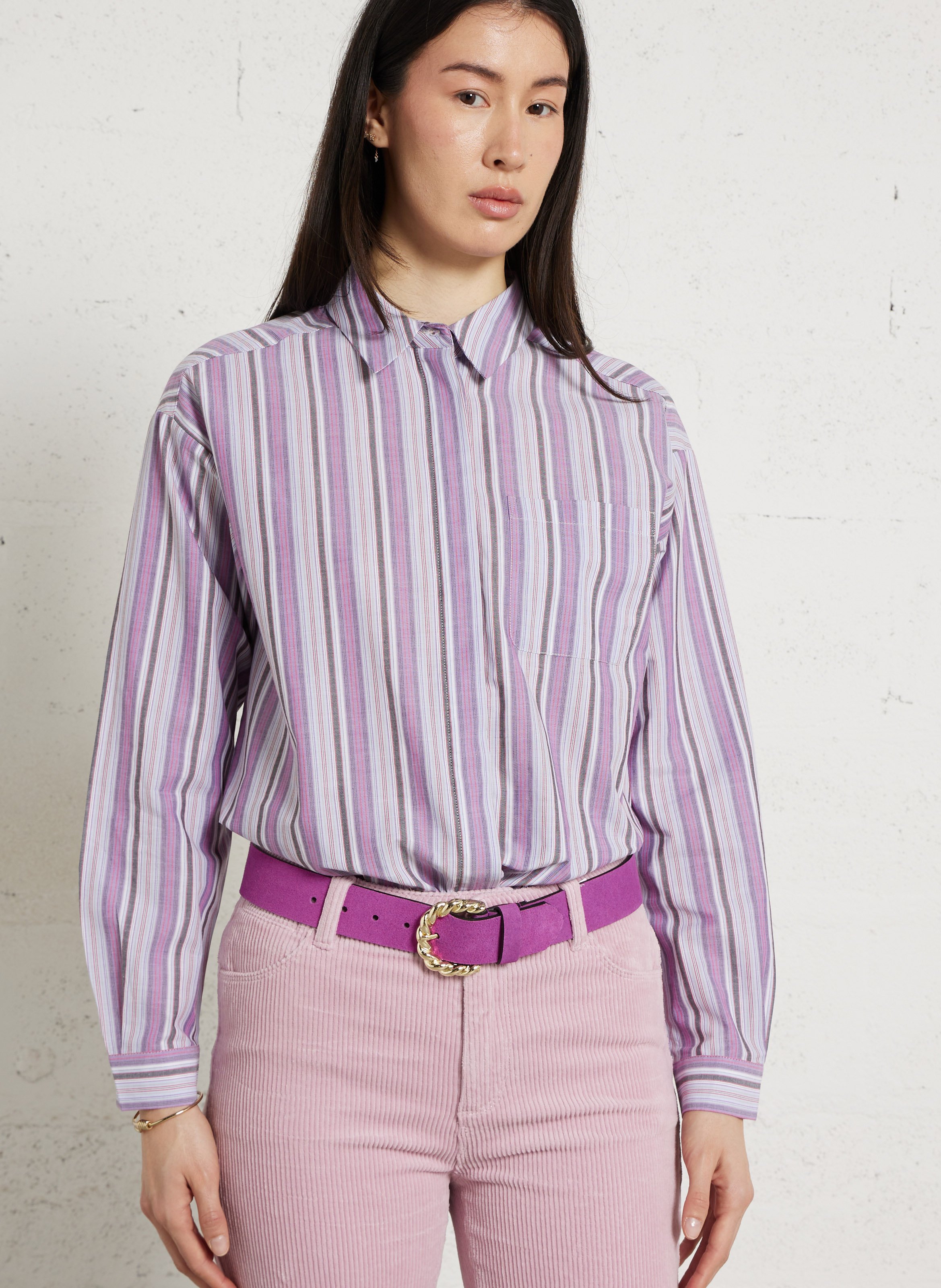 Chemise droite col classique en coton marilou MAISON 123 Violet