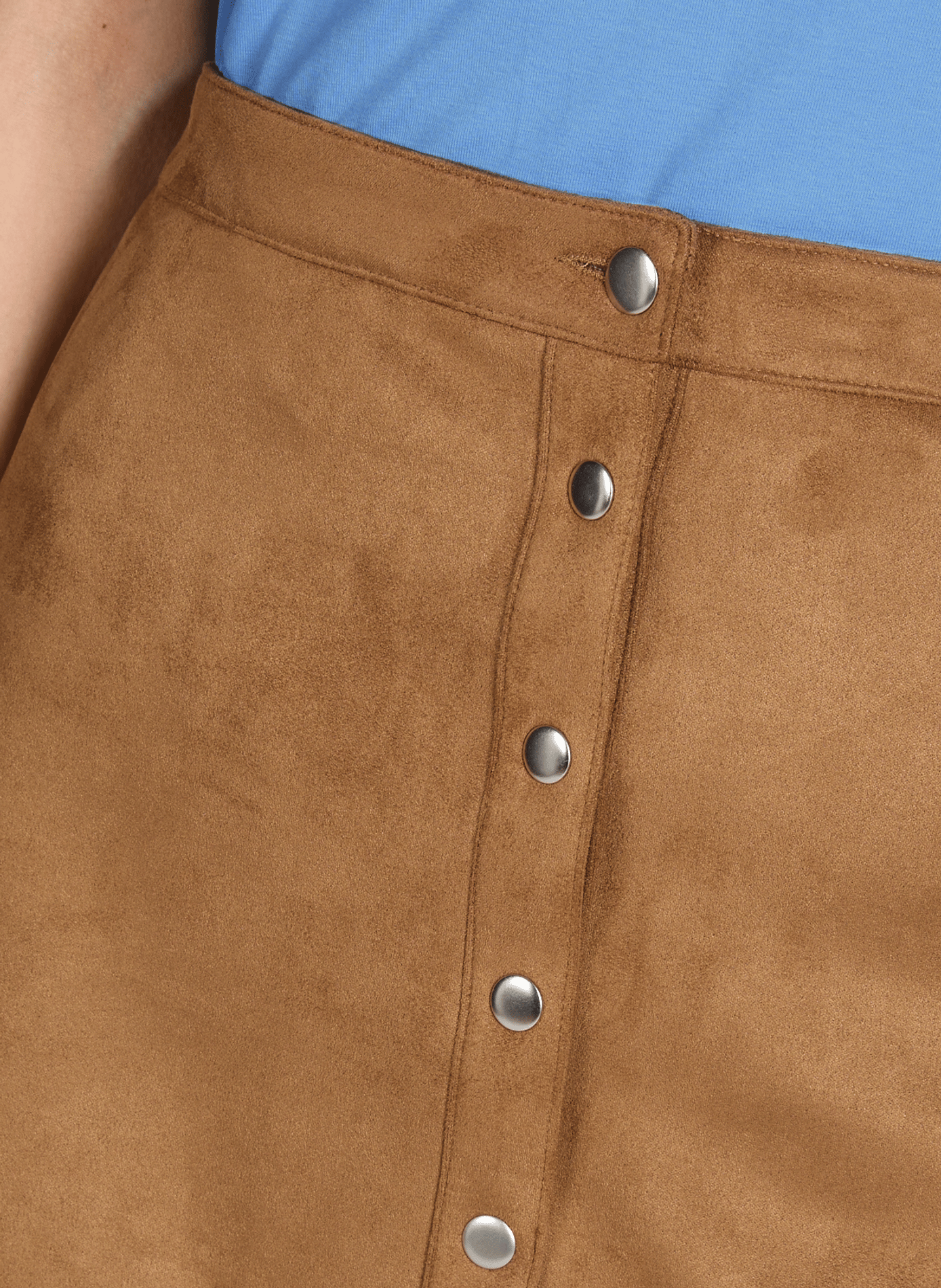 Jupe coupe trapèze suede VILA Brown