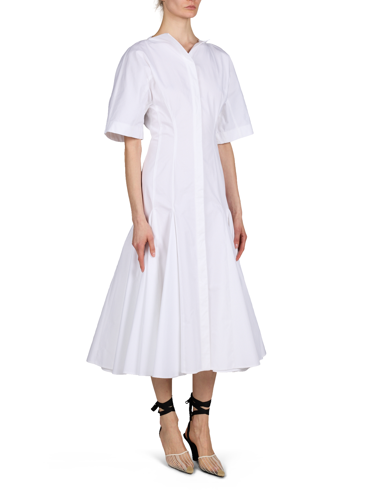 La robe Moisson en coton JACQUEMUS Blanc