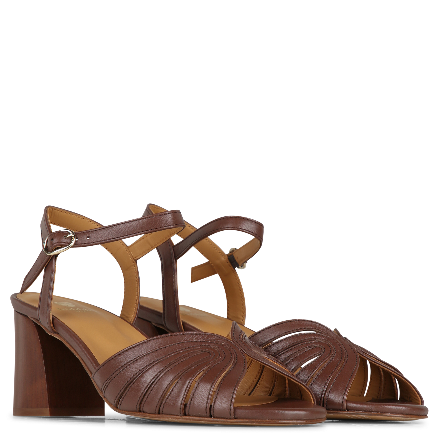 Sandales à talons en cuir eileen BOBBIES Marron