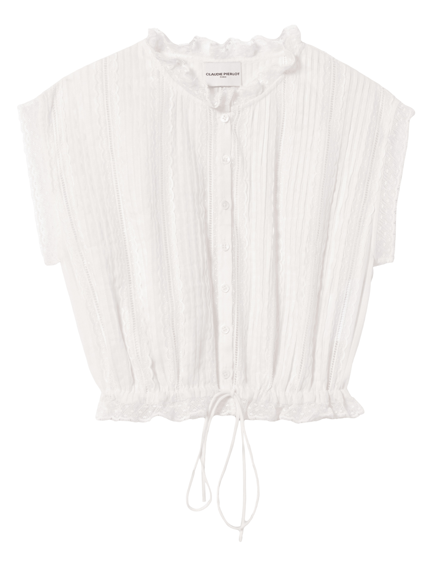 Top court boutonné en dentelle CLAUDIE PIERLOT Beige