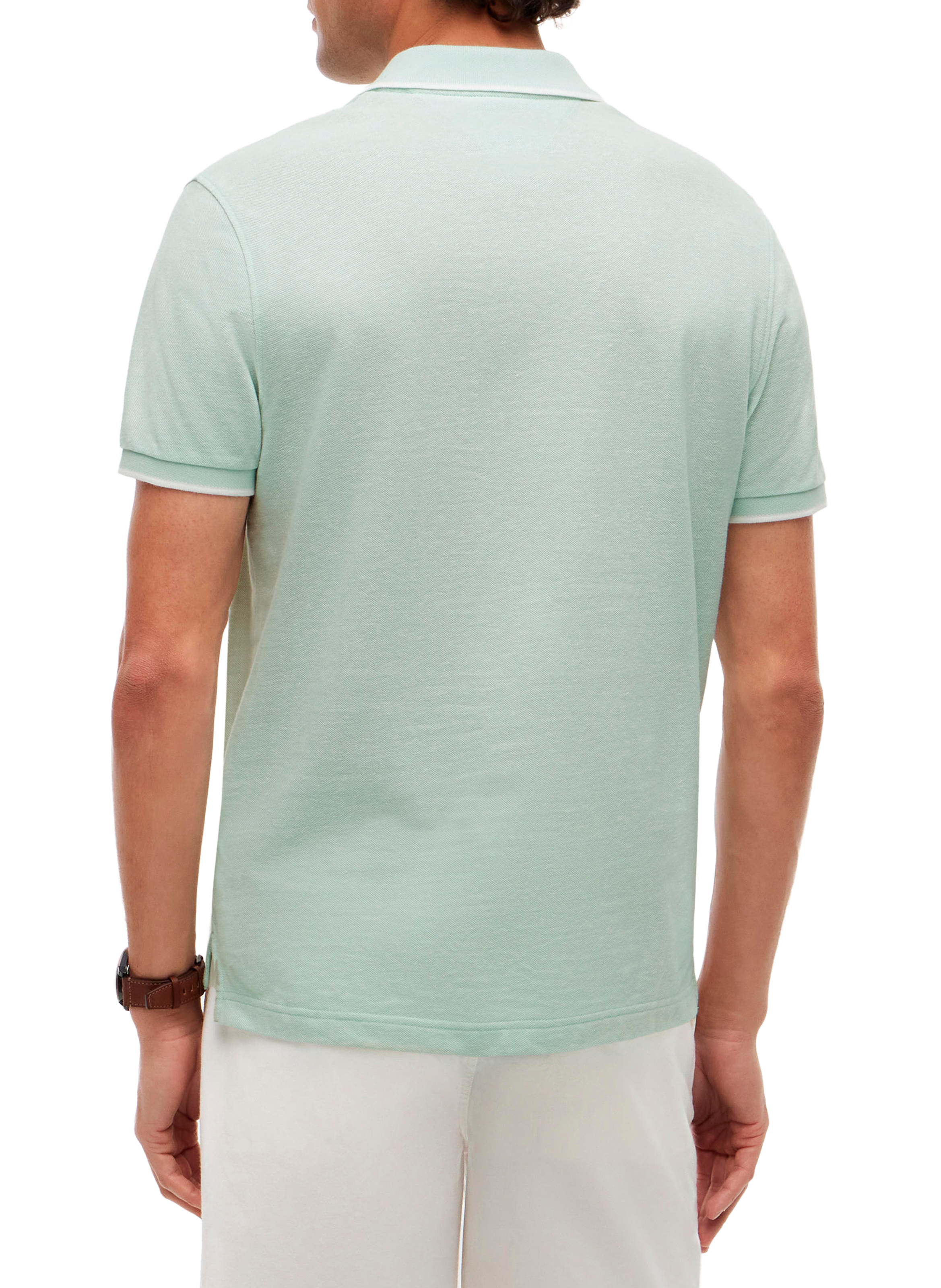 Polo en coton et lin TOMMY HILFIGER Vert