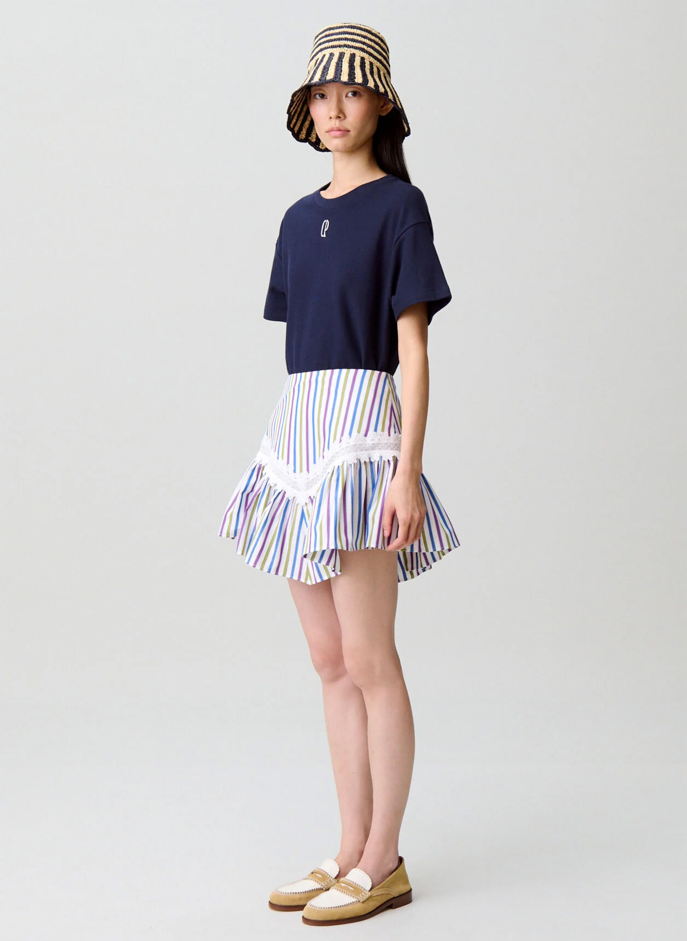 Jupe courte à rayures CLAUDIE PIERLOT Multicolore