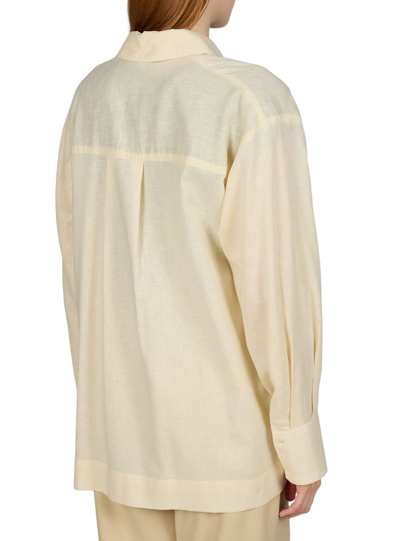 Straight-cut cotton shirt with classic collar TOPSHOP Beige