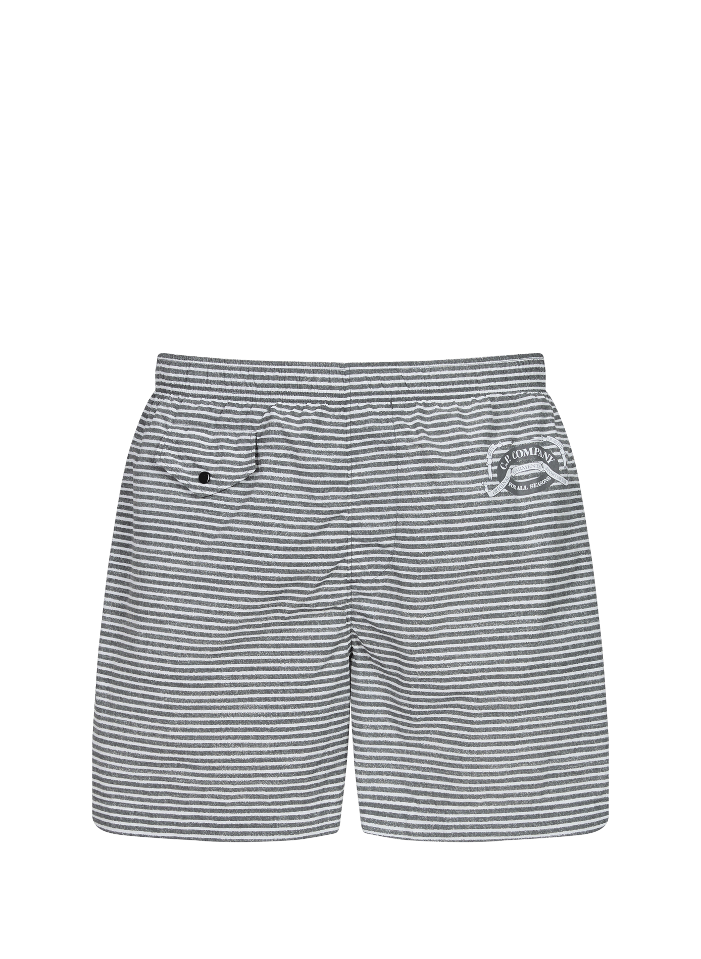 Gestreepte zwemshort met bedrukt logo CP COMPANY Grijs