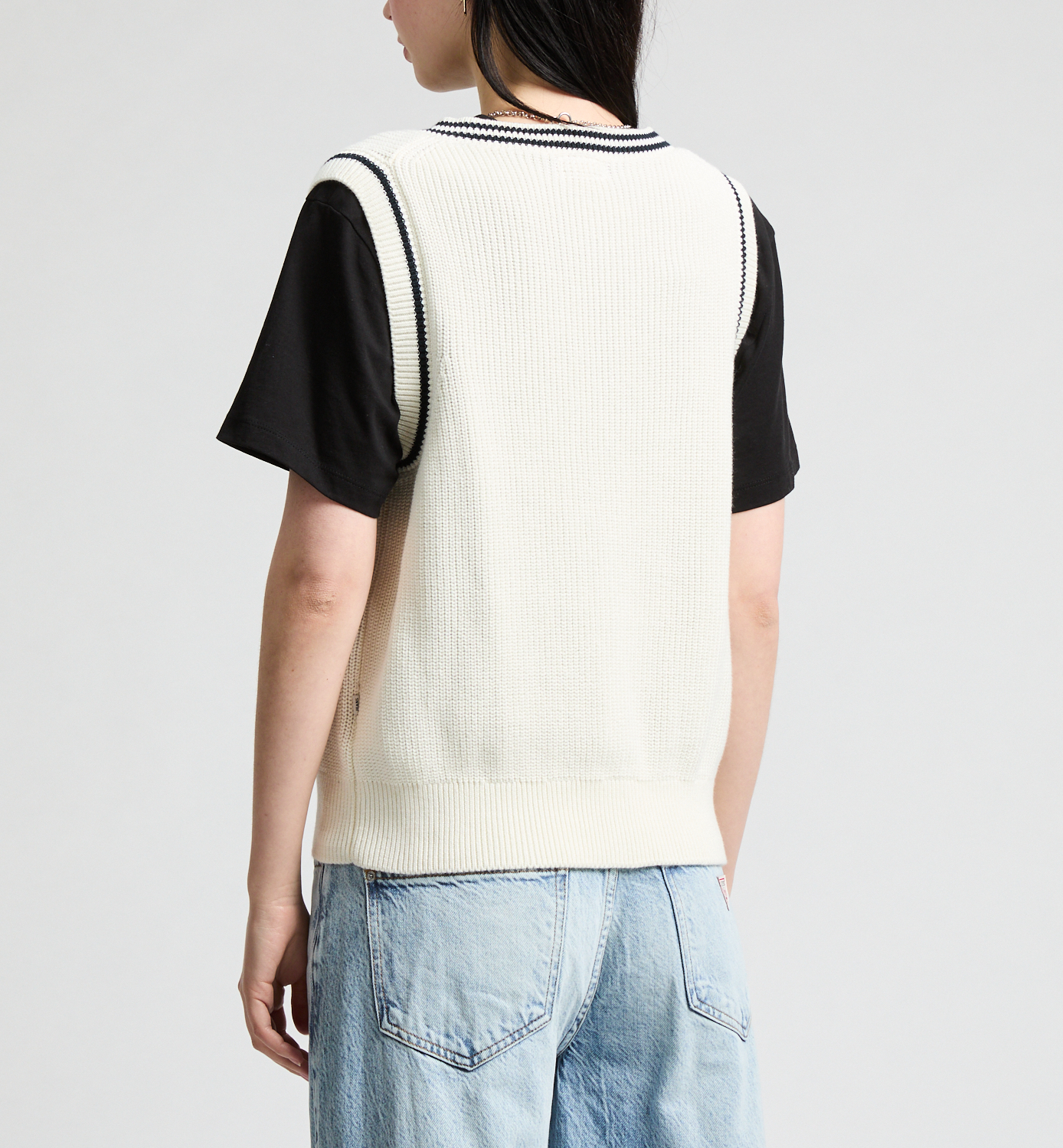 Pull sans manches en coton GUESS Beige