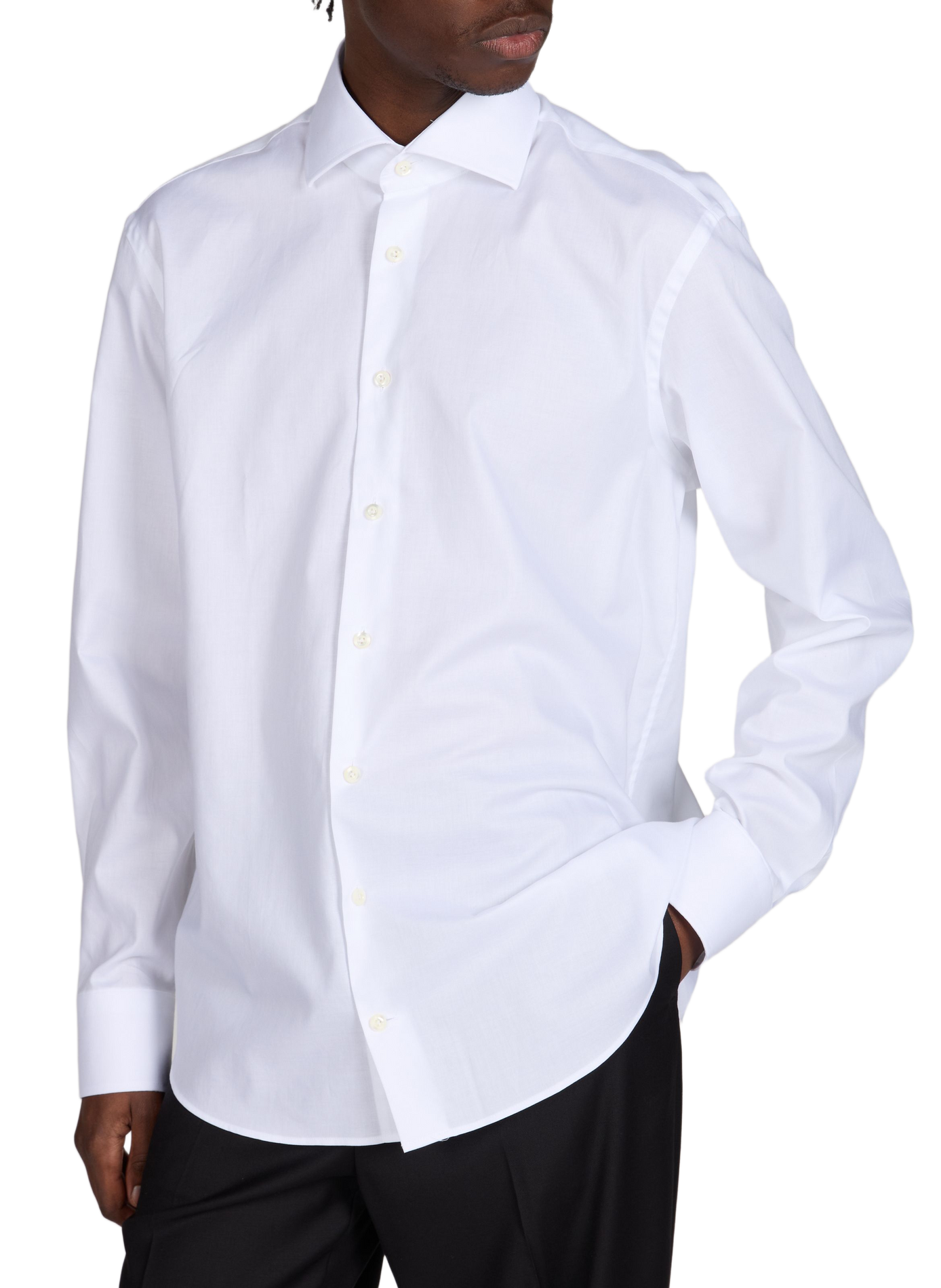 Solid tailor-fit cotton shirt White VAN LAACK