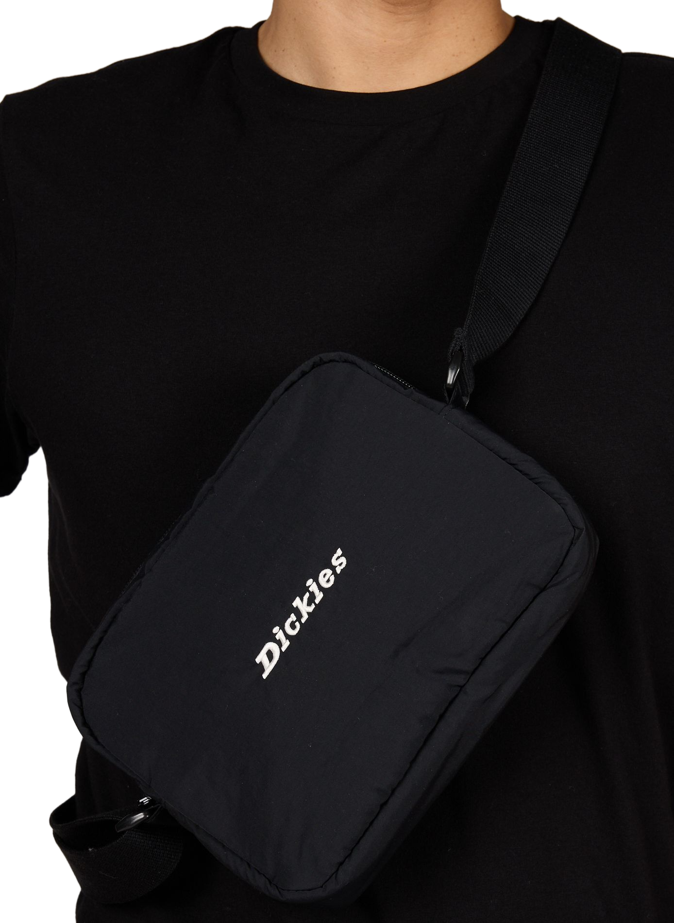 Borsa a tracolla Enon con logo ricamato DICKIES Nero