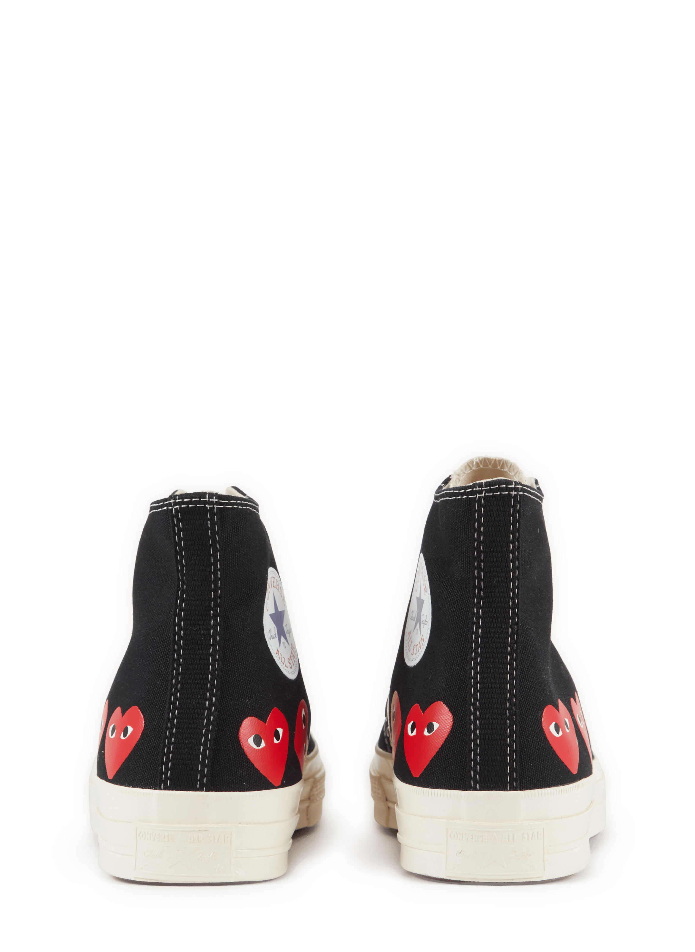 High-top cotton sneakers with hearts COMME DES GARCONS PLAY Black