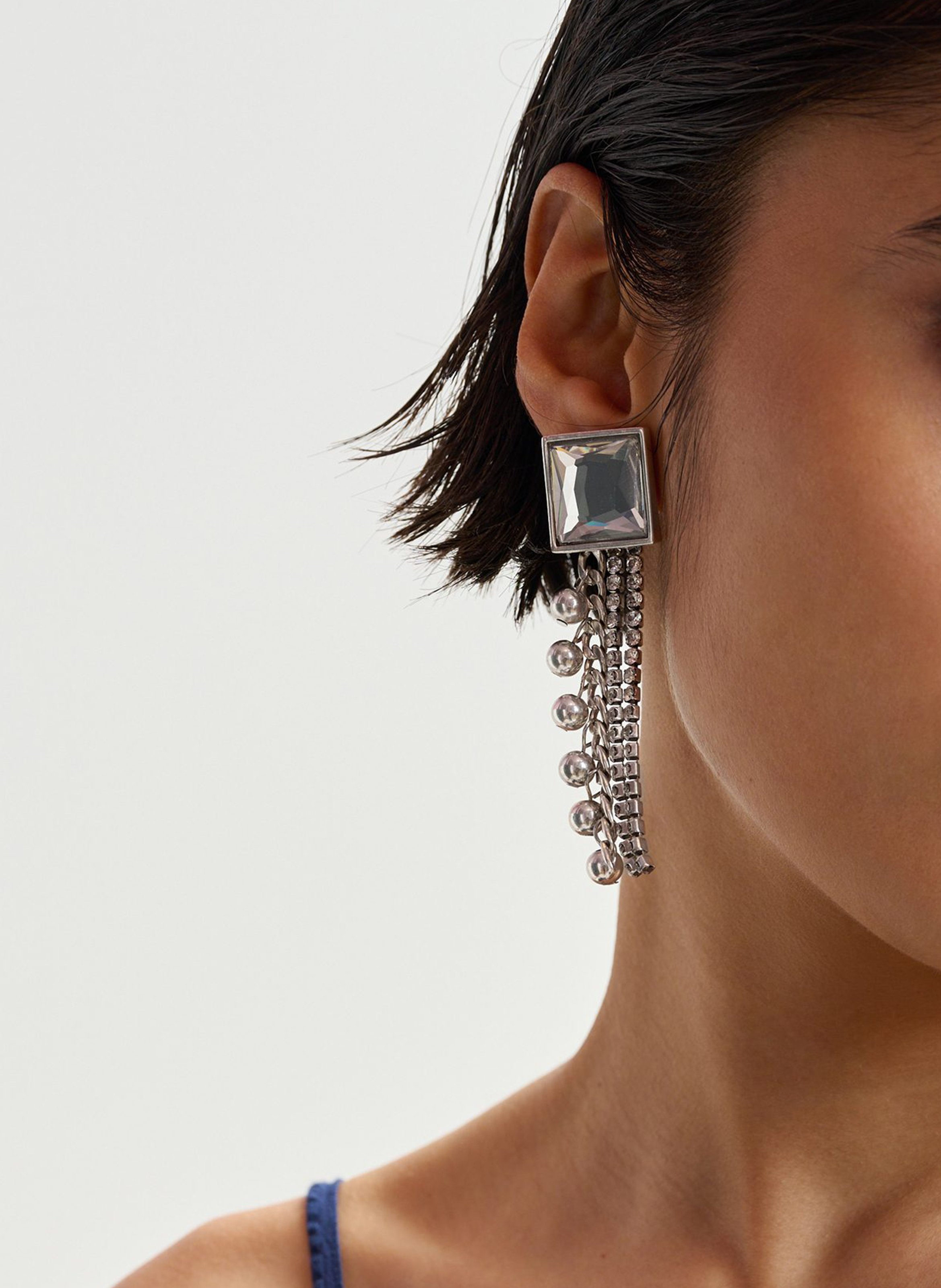 Boucles d'oreilles pendantes à strass jearry ESSENTIEL ANTWERP Argent