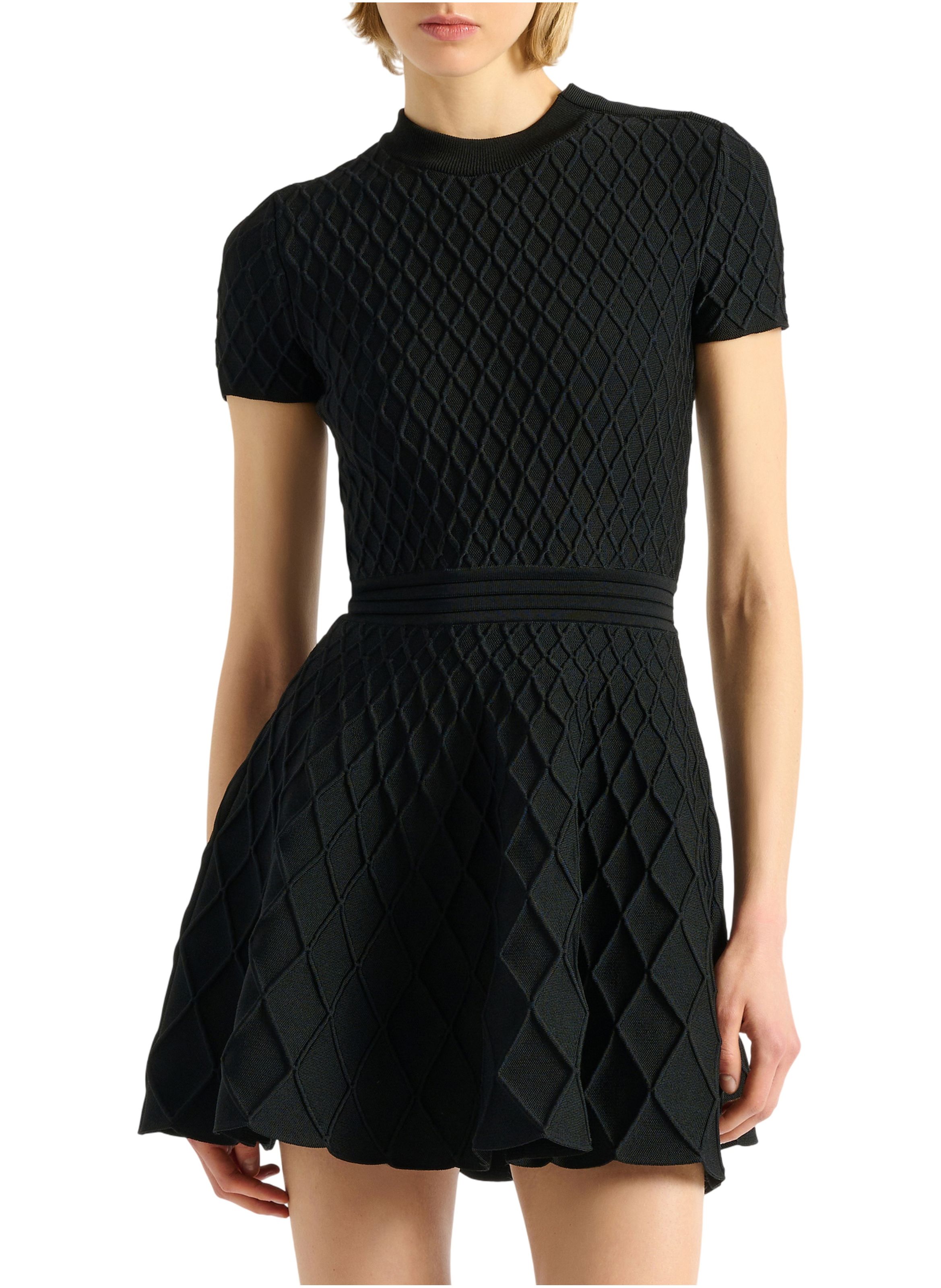 Robe patineuse en maille BALMAIN Noir