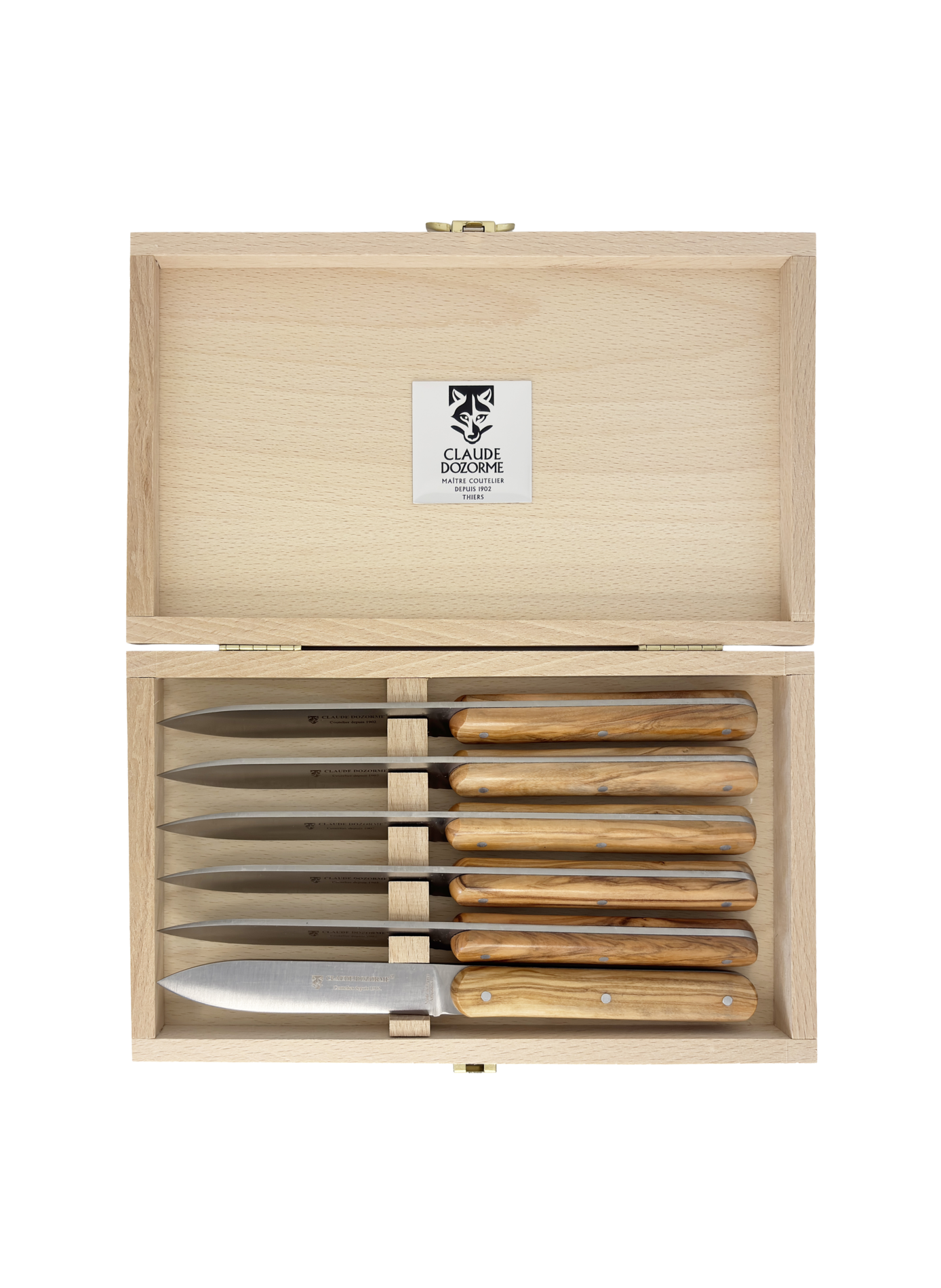 Set of 6 Shuttle knives DOZORME Brown