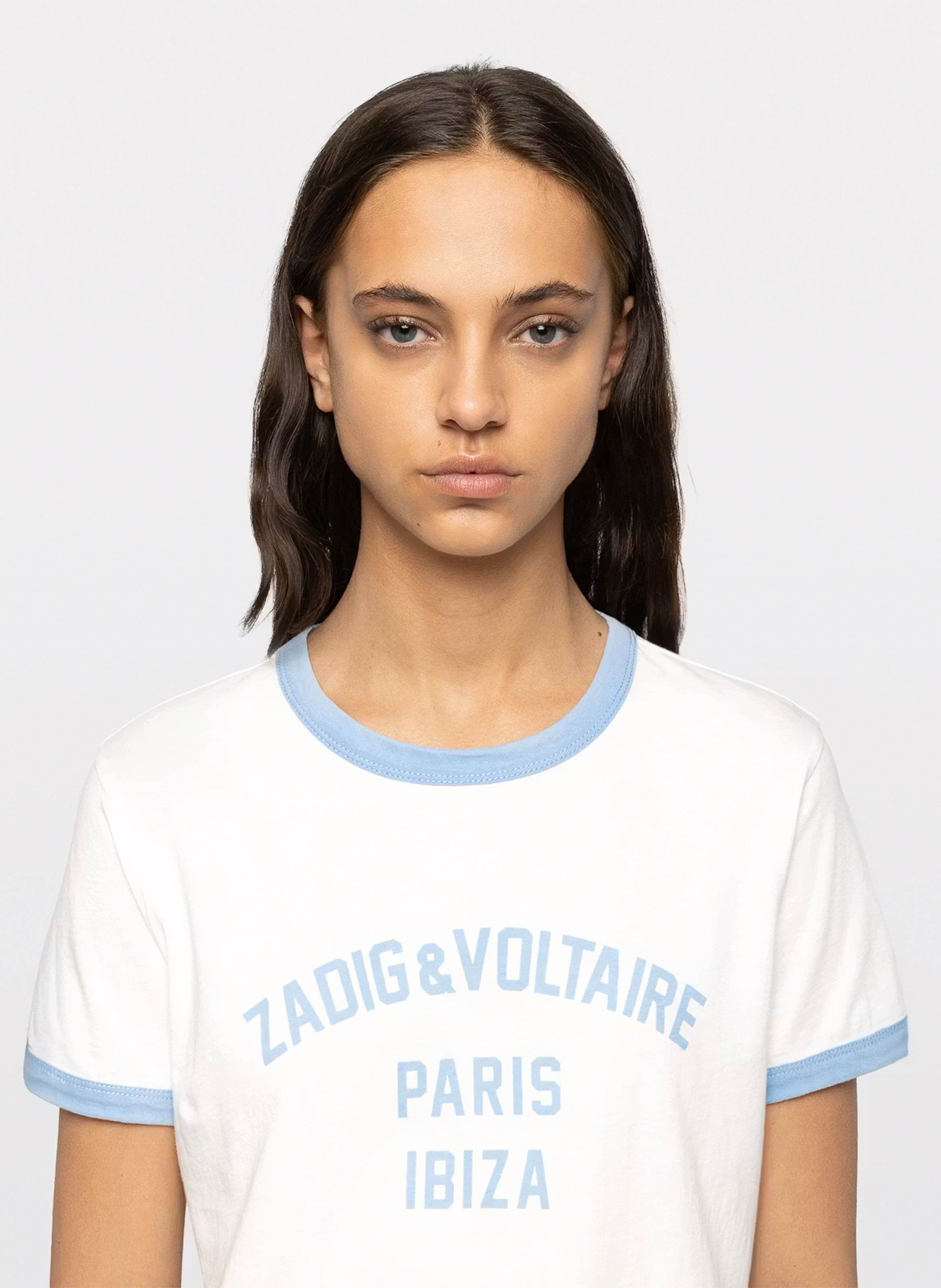 Tee-shirt droit à imprimé en coton bio woos ZADIG&VOLTAIRE Blanc