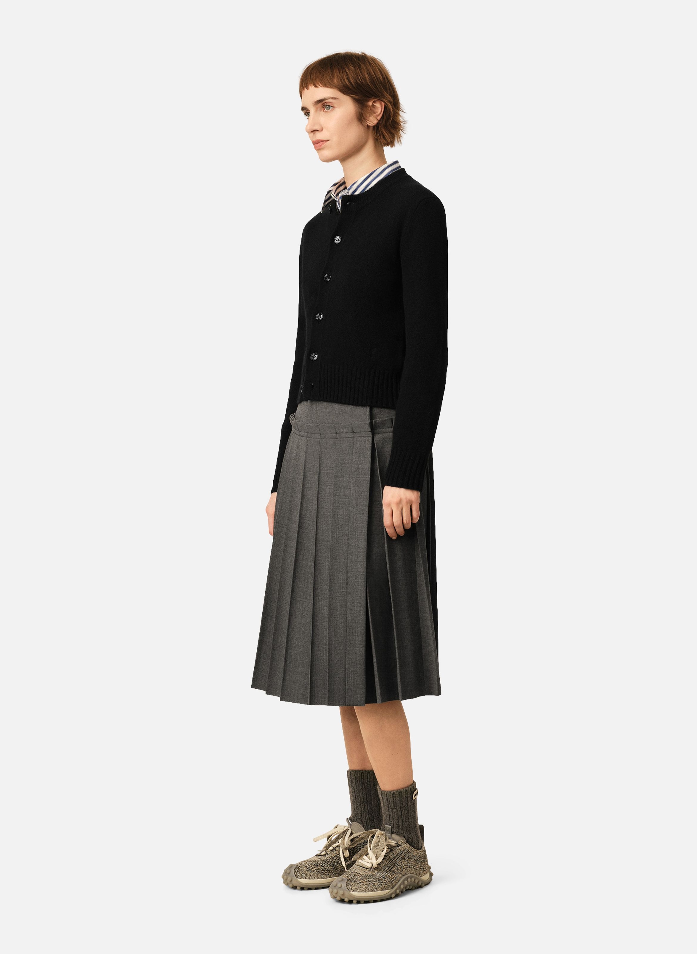Cardigan col rond en cachemire ami de coeur AMI PARIS Noir