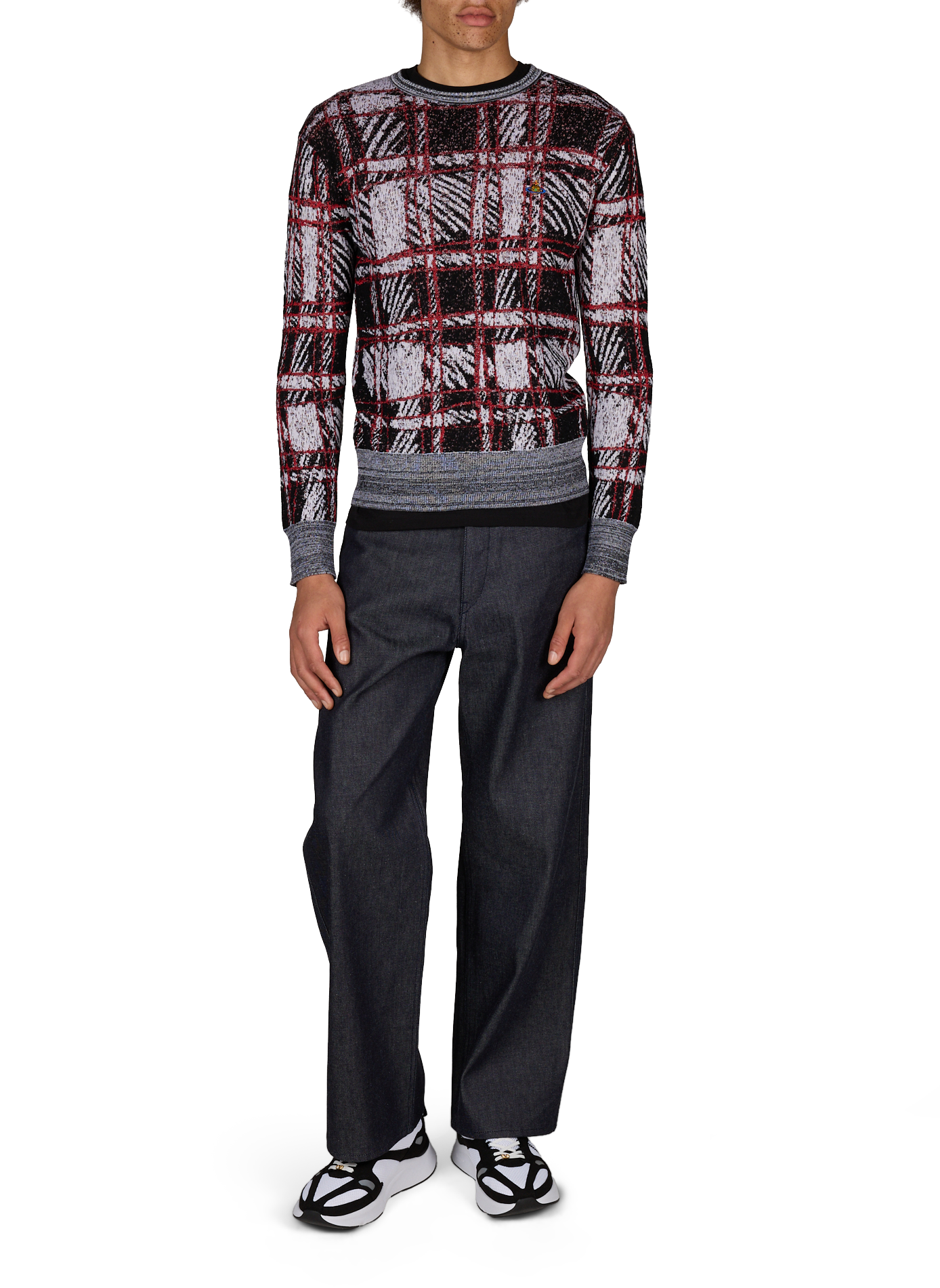 Mixed Wool Scribble Check Pullover VIVIENNE WESTWOOD Multicolour