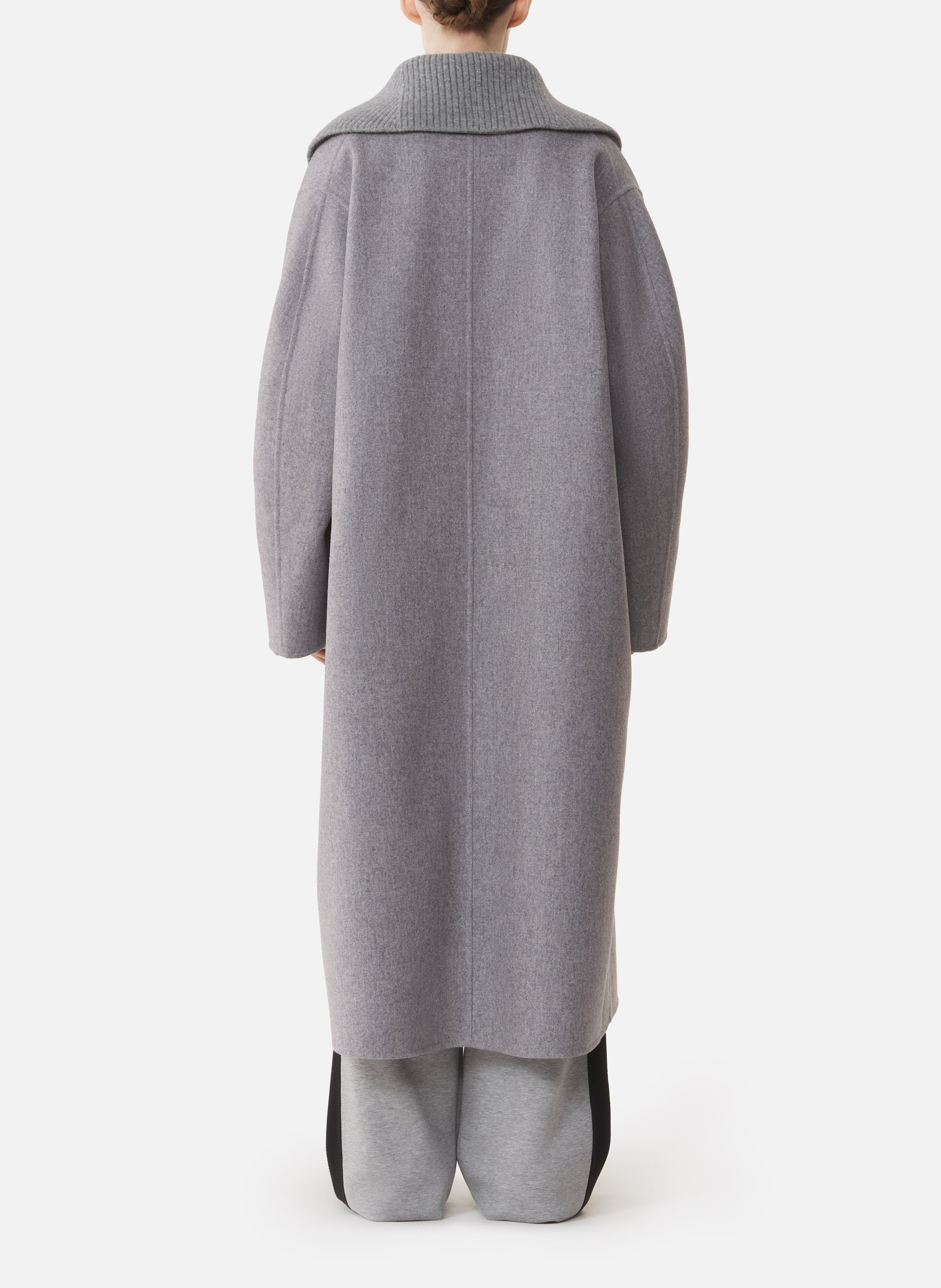 Manteau en laine cachemire double face LANVIN Gris