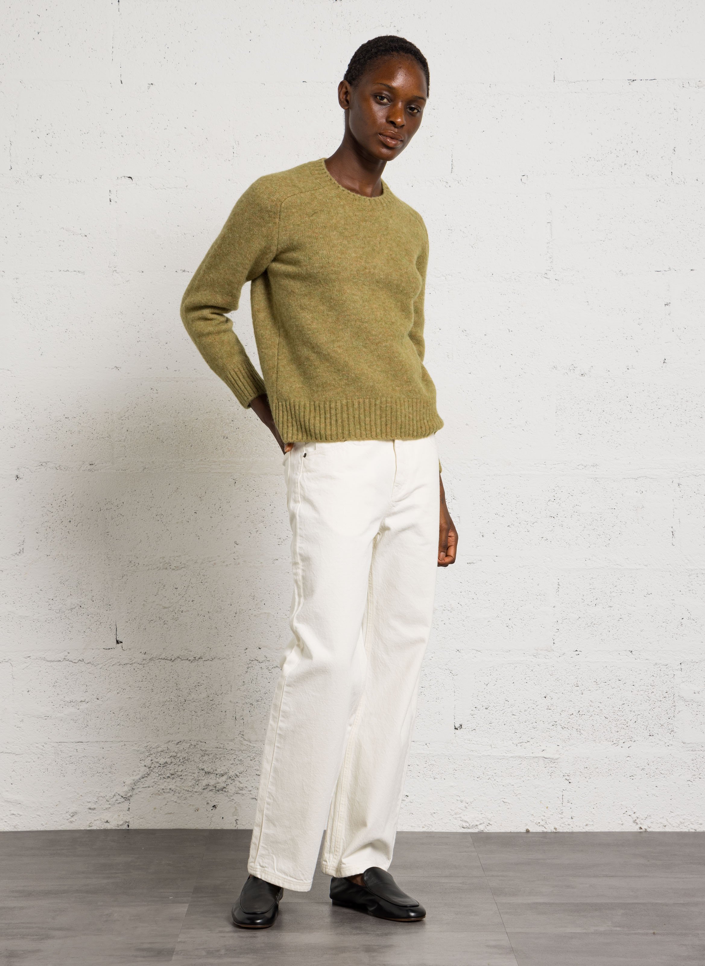 Pantalon droit en coton harrison SOEUR Beige