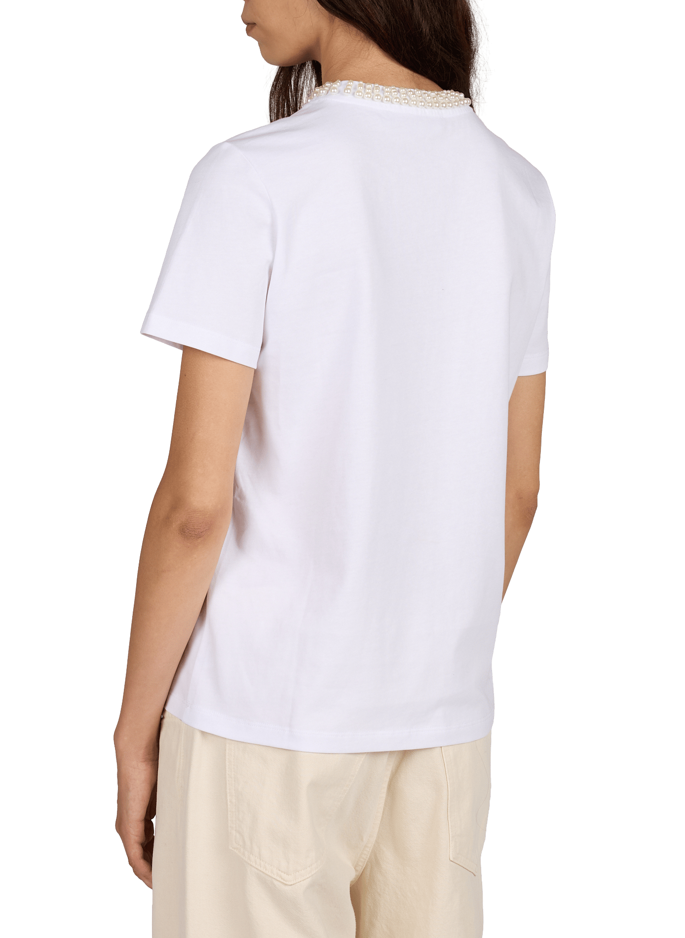 Tee-shirt col rond en coton KARL LAGERFELD Blanc