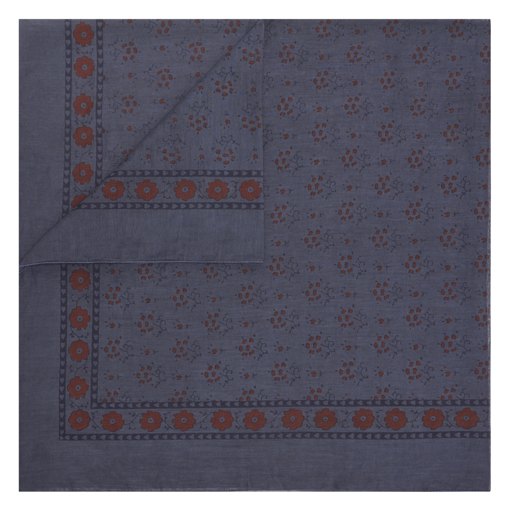 Foulard carré imprimé en coton SOEUR Bleu