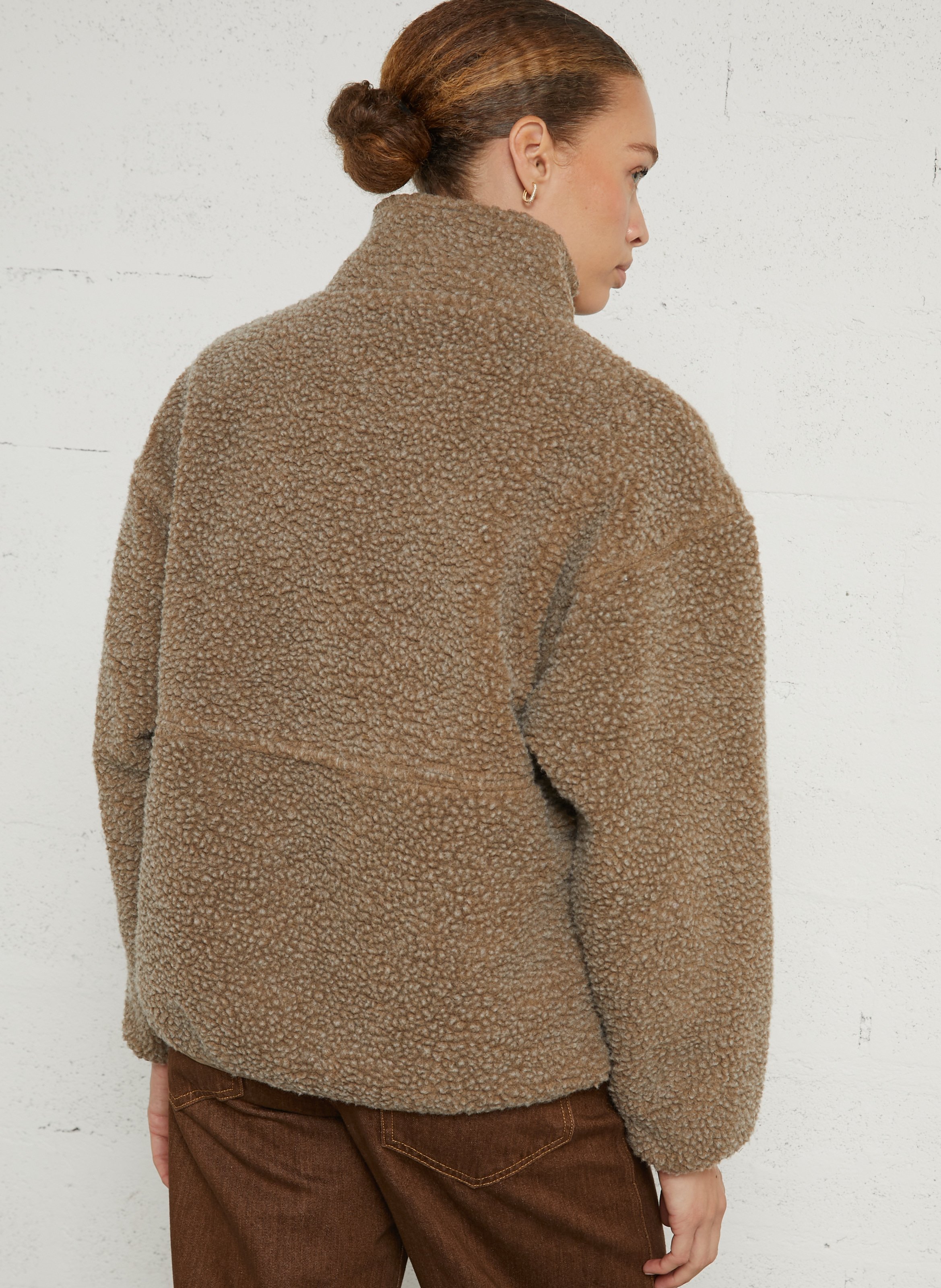 Veste ample zippée à col montant polaire hoktown AMERICAN VINTAGE Marron