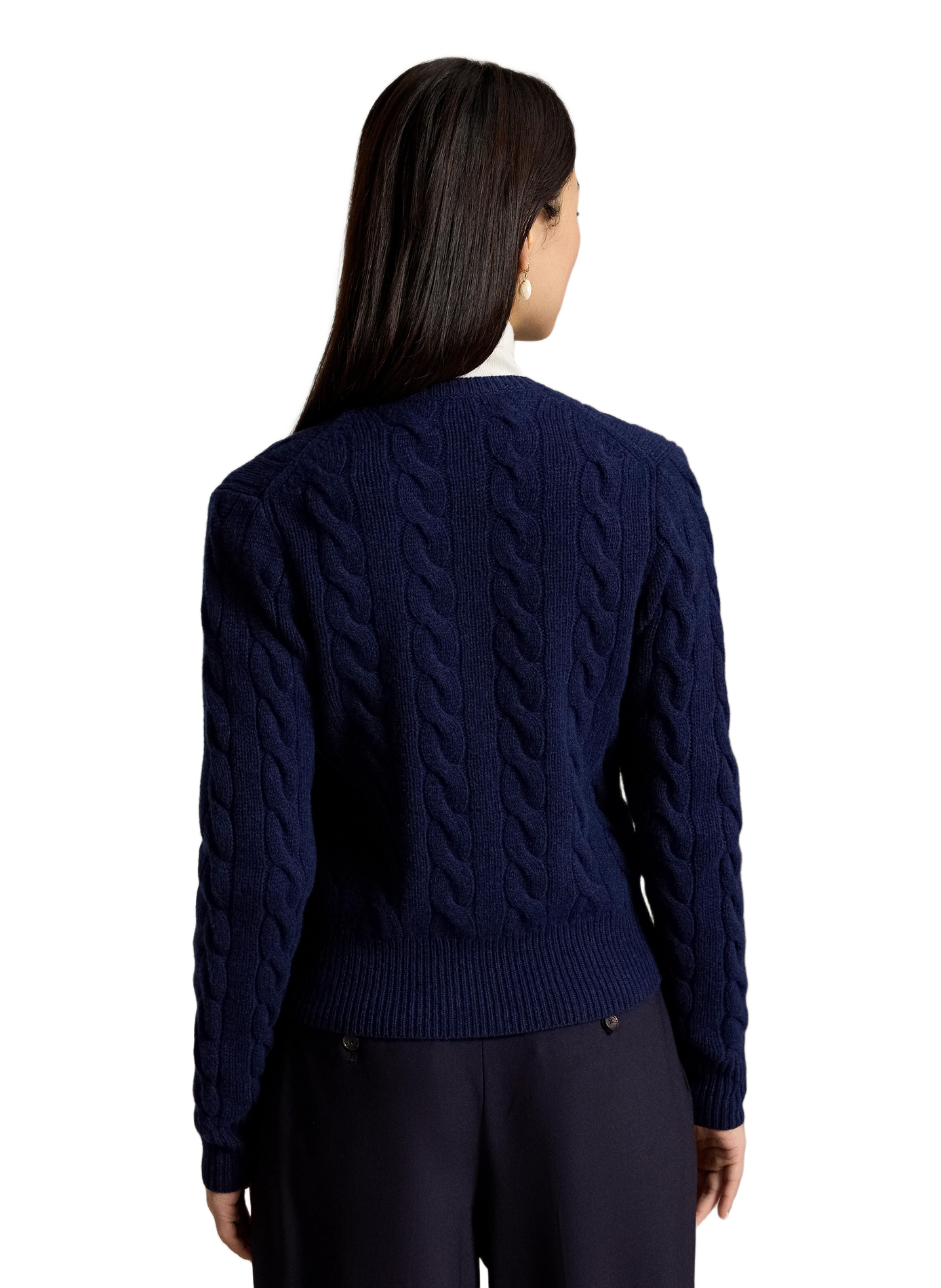 Round neck cardigan in wool and cashmere POLO RALPH LAUREN Blue