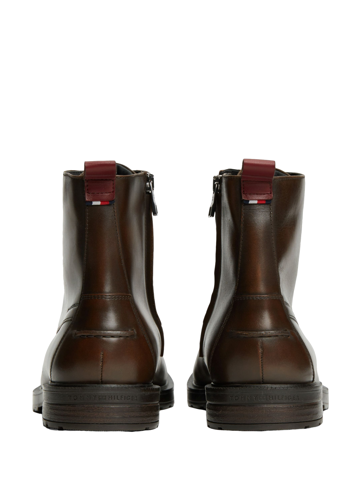 Lace-up leather ankle boots TOMMY HILFIGER Brown
