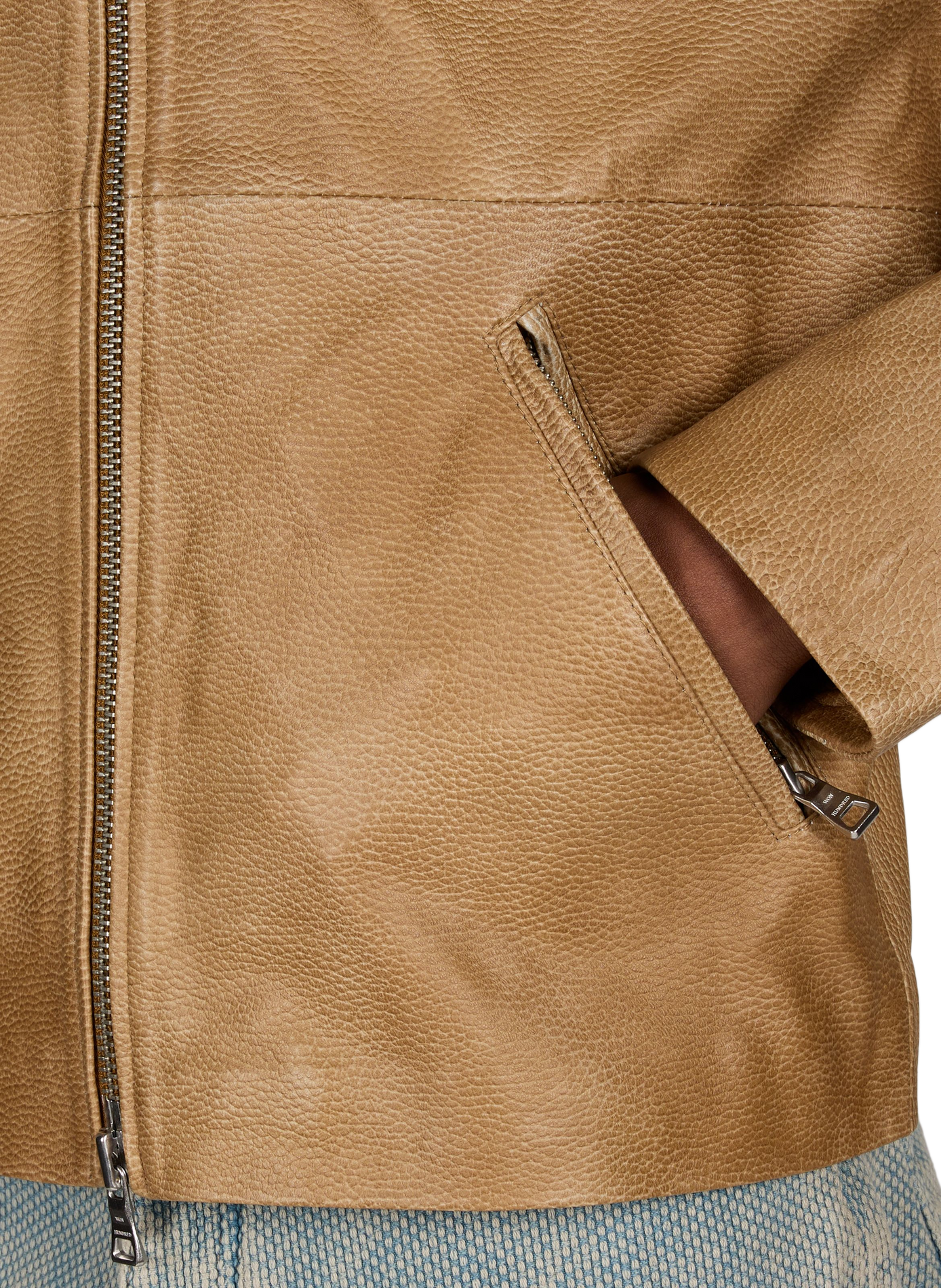 Veste en cuir oversize WON HUNDRED Marron