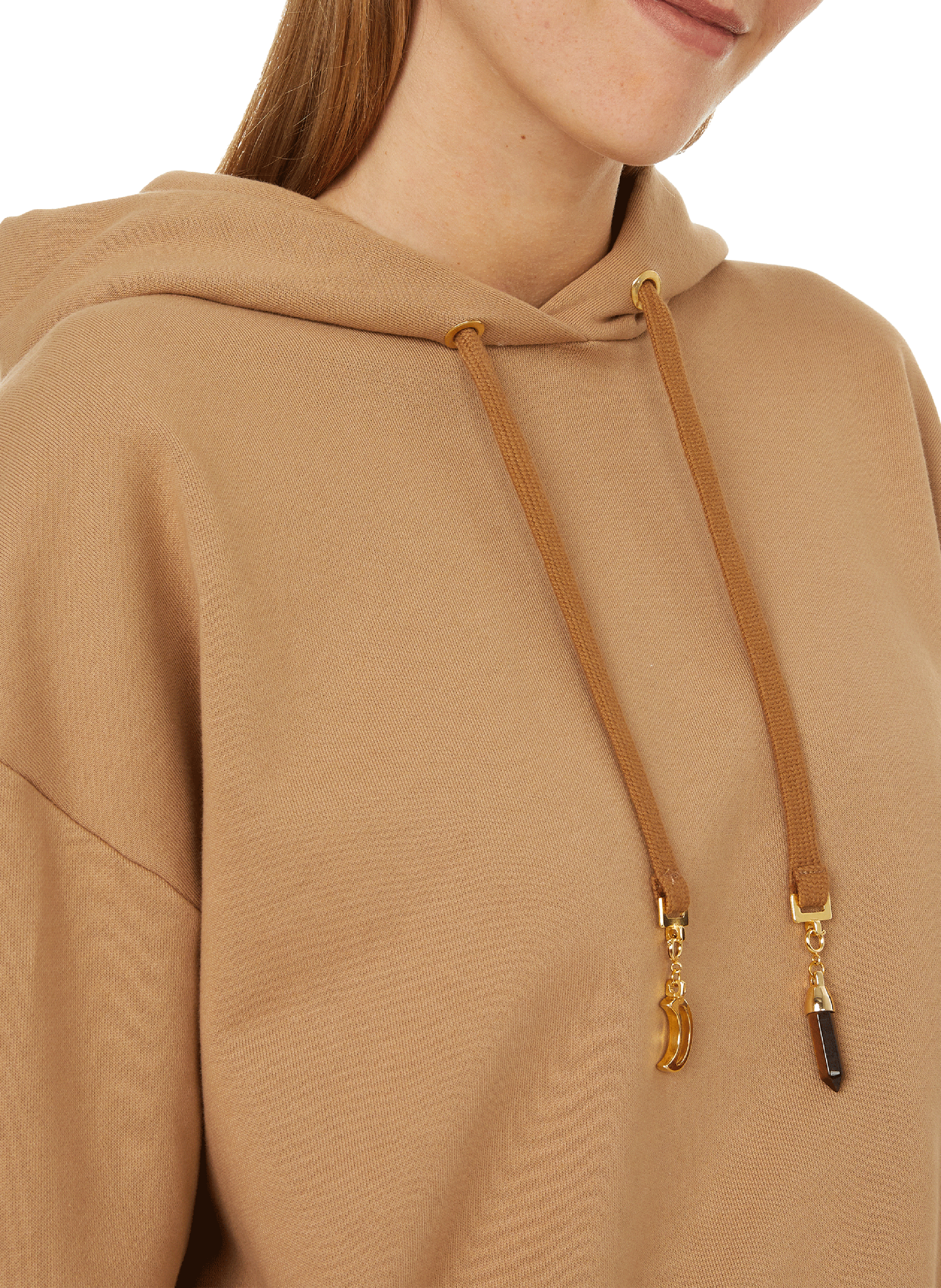 Bio-Baumwoll-Crop-Hoodie THE SOCIAL SUNDAY Braun