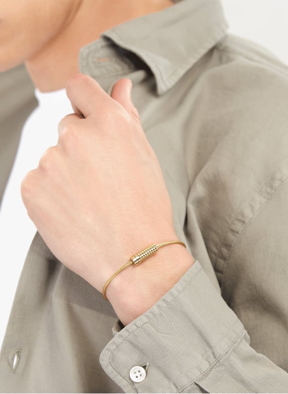 Bracelet câble le 11g guilloché pyramidal en or jaune | Doré by LE GRAMME Bracelet câble le 11g guilloché pyramidal en or jaune Doré