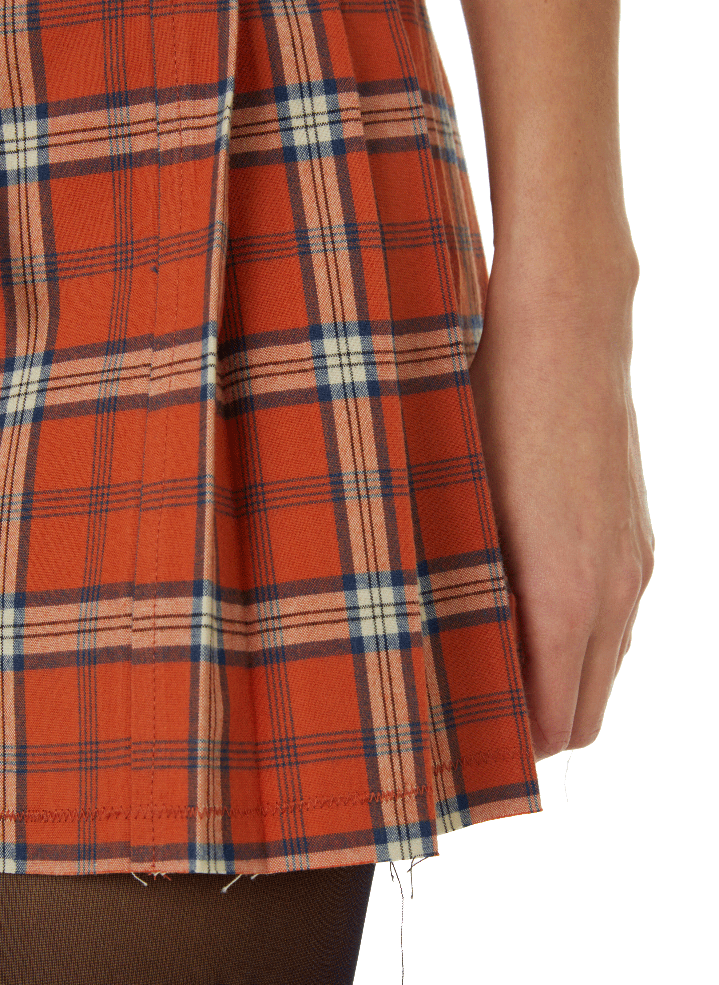 Minijupe à carreaux en coton COLLINA STRADA Orange