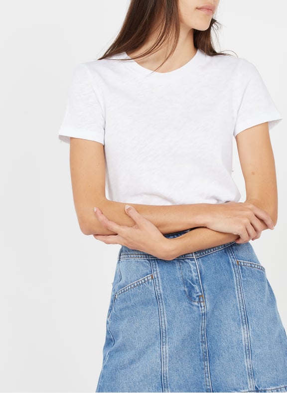 Tee-shirt col rond droit en coton sonoma Blanc by AMERICAN VINTAGE AMERICAN VINTAGE Tee-shirt col rond droit en coton sonoma Blanc
