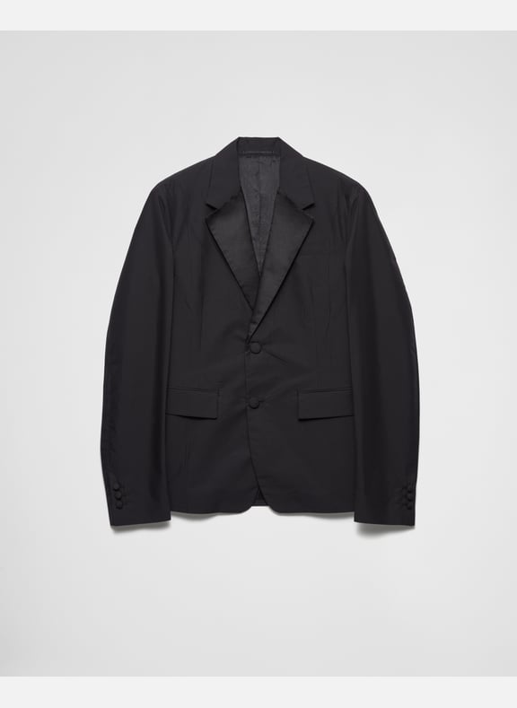 Veste droite en coton mélangé Noir by PRADA PRADA Veste droite en coton mélangé Noir