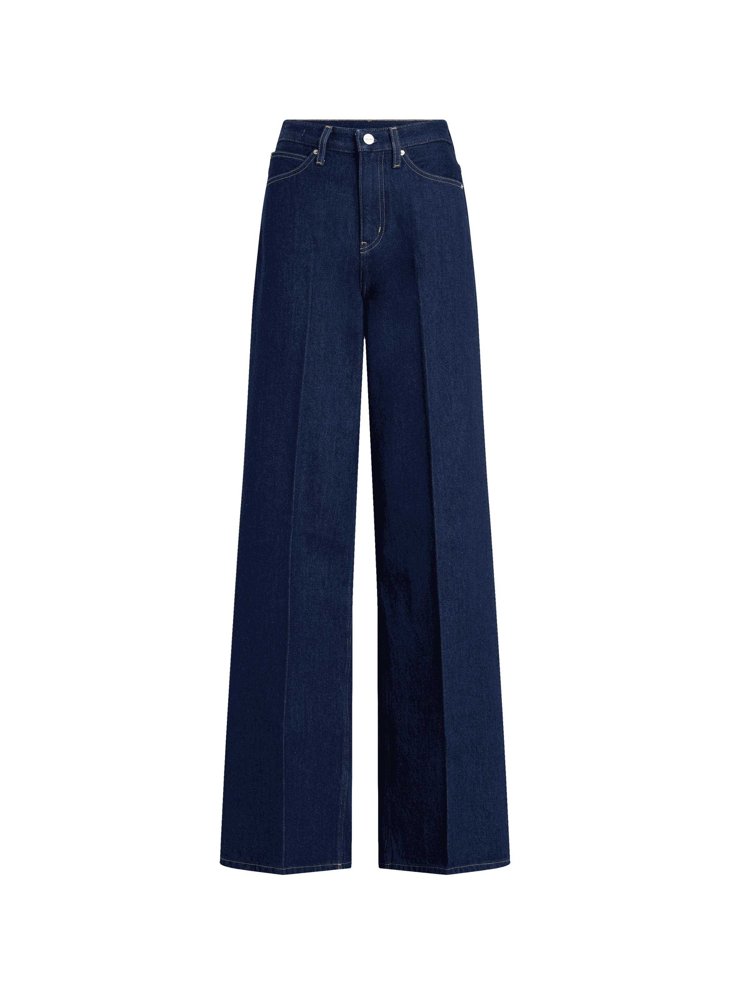 Jean large taille haute en coton CALVIN KLEIN Bleu