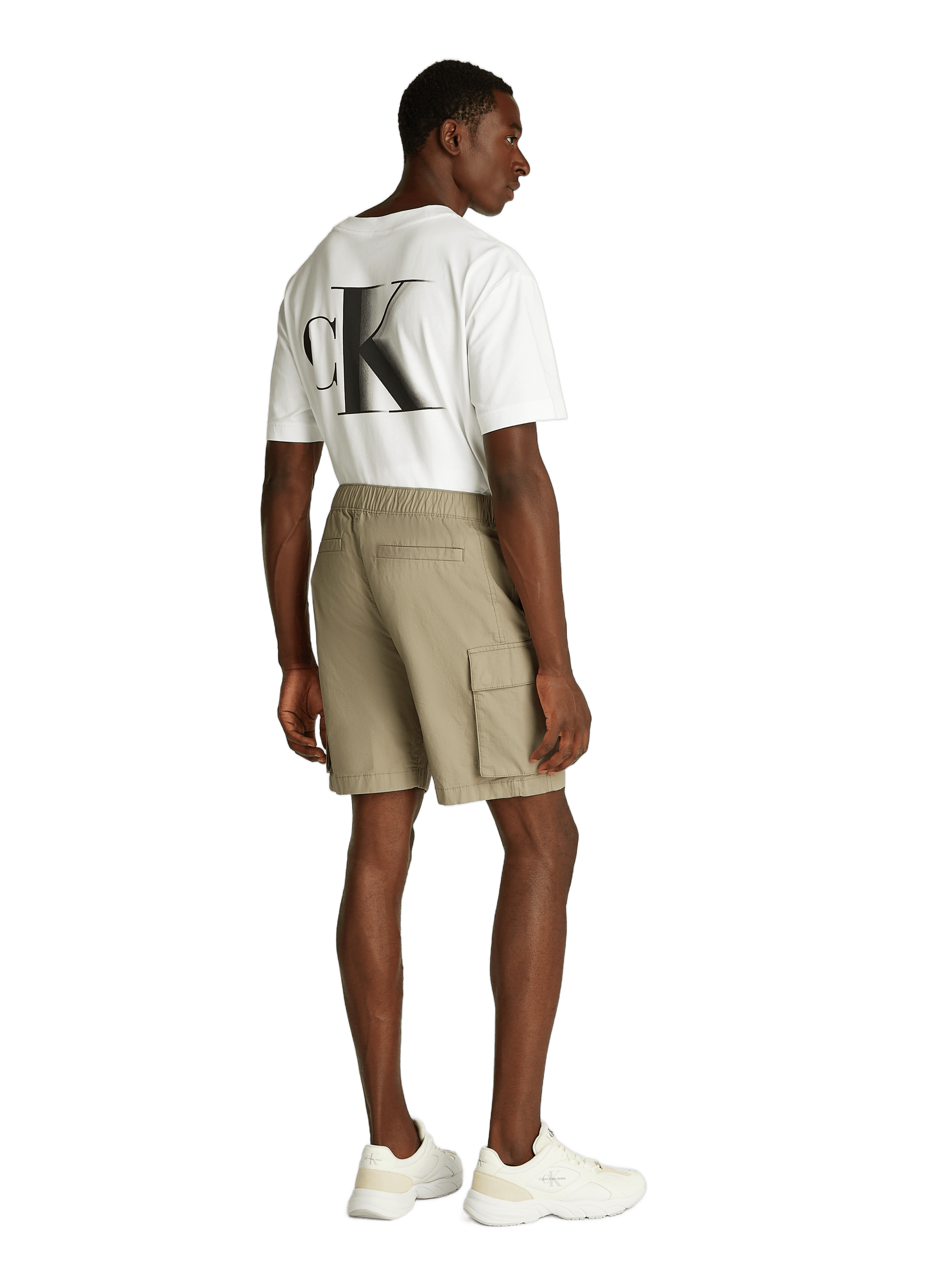 Straight cotton blend shorts CALVIN KLEIN Beige
