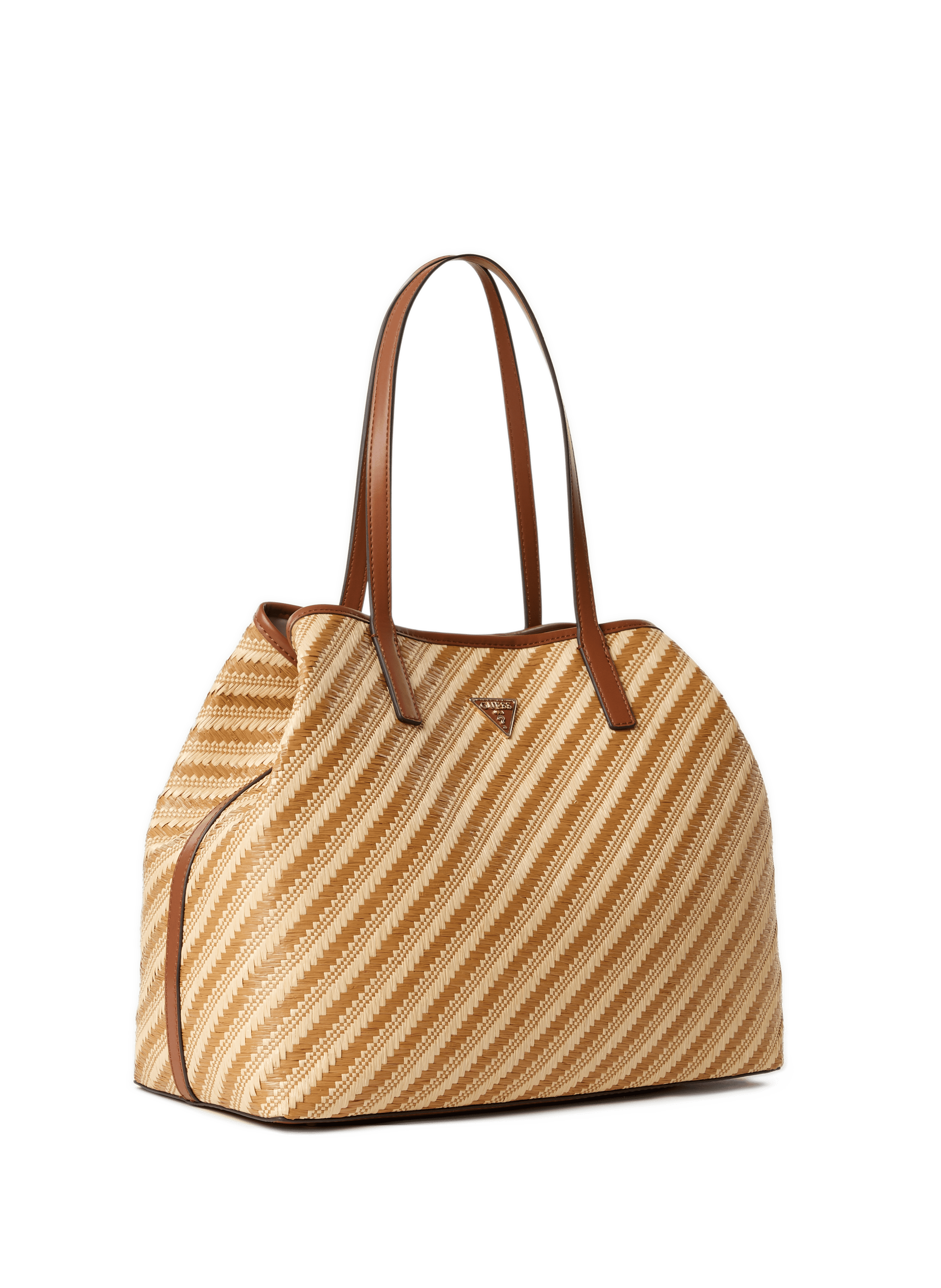 Sac cabas rayé  GUESS Marron