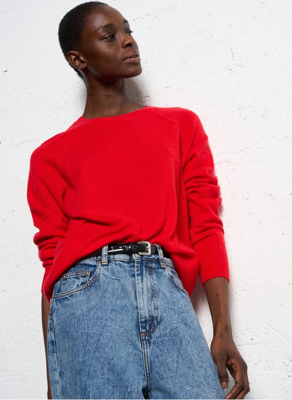 Pull col rond en cachemire ary Rouge by MAISON 123 MAISON 123 Pull col rond en cachemire ary Rouge