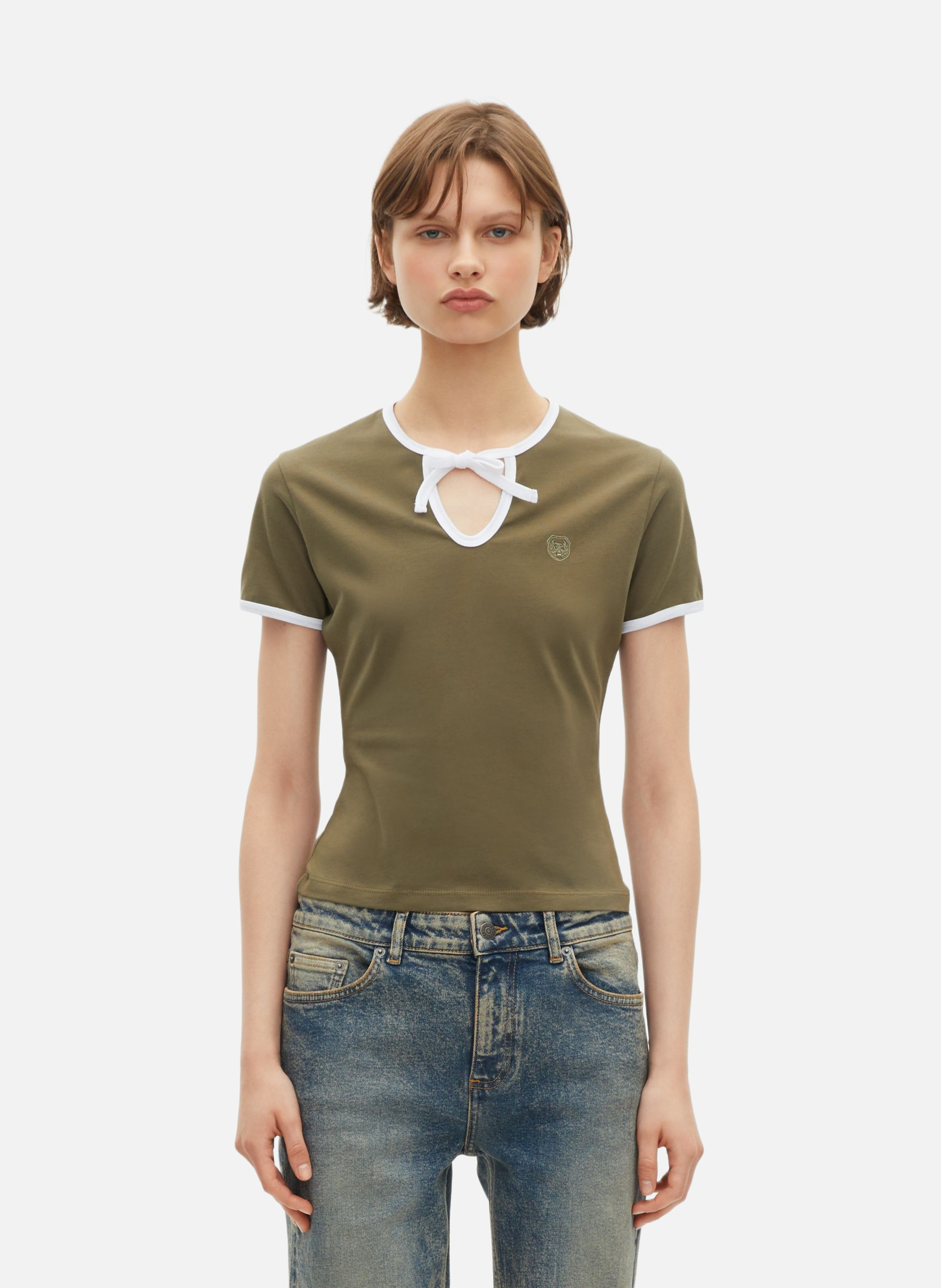 T-shirt avec col goutte THE KOOPLES Vert