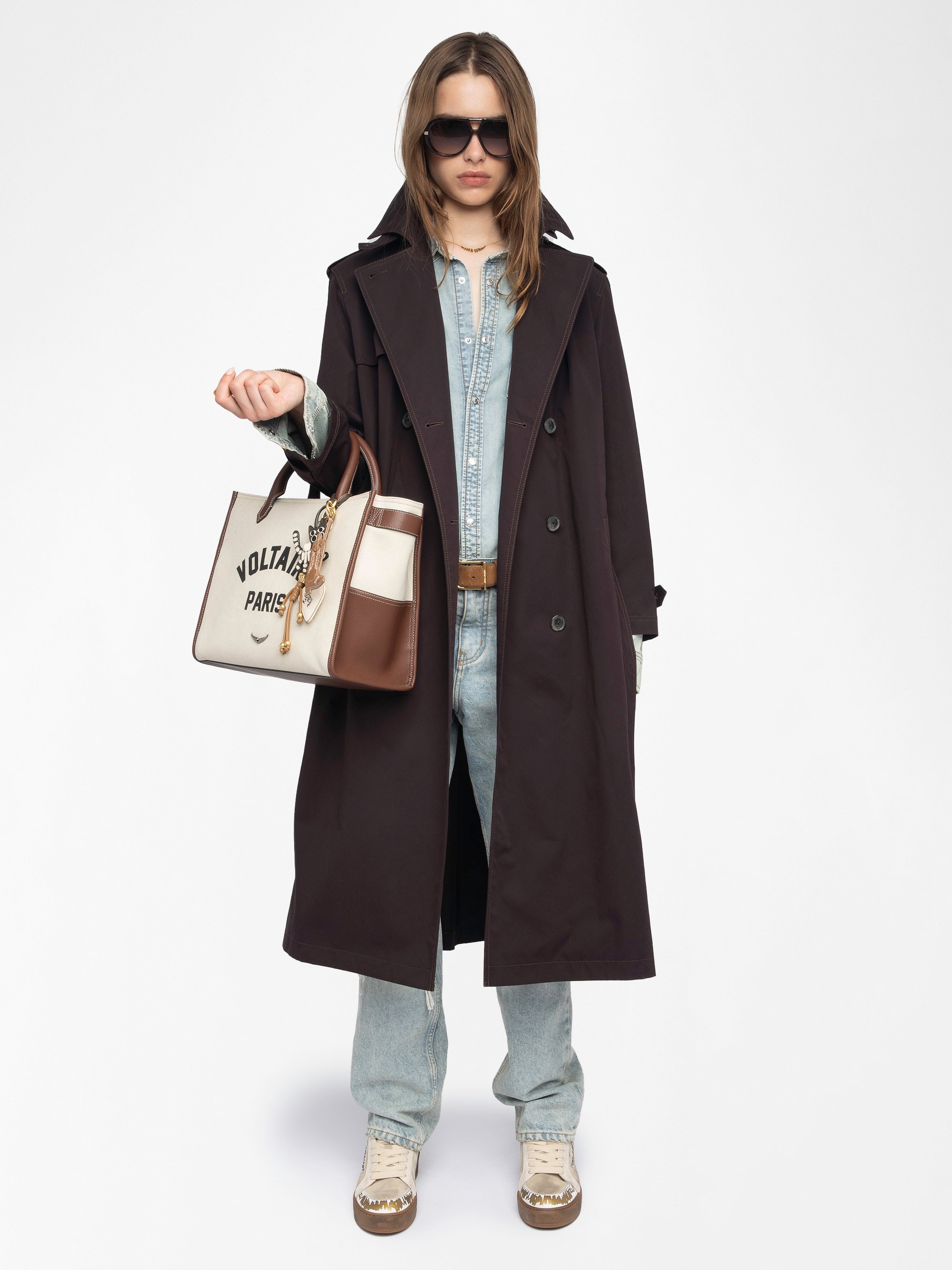 Trench col tailleur en coton kenar ZADIG&VOLTAIRE Marron