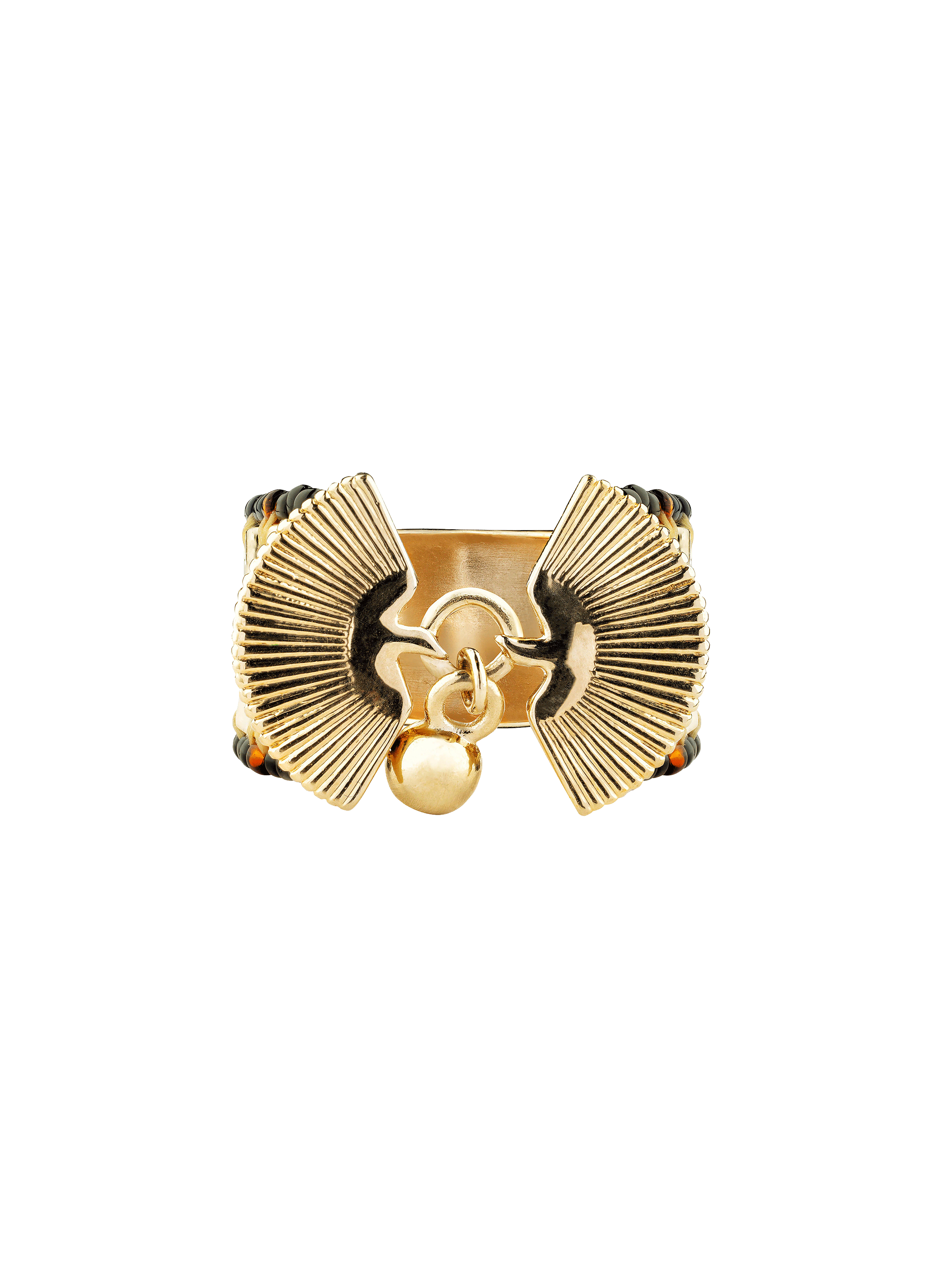 Bague cabochon central feroy HIPANEMA Doré