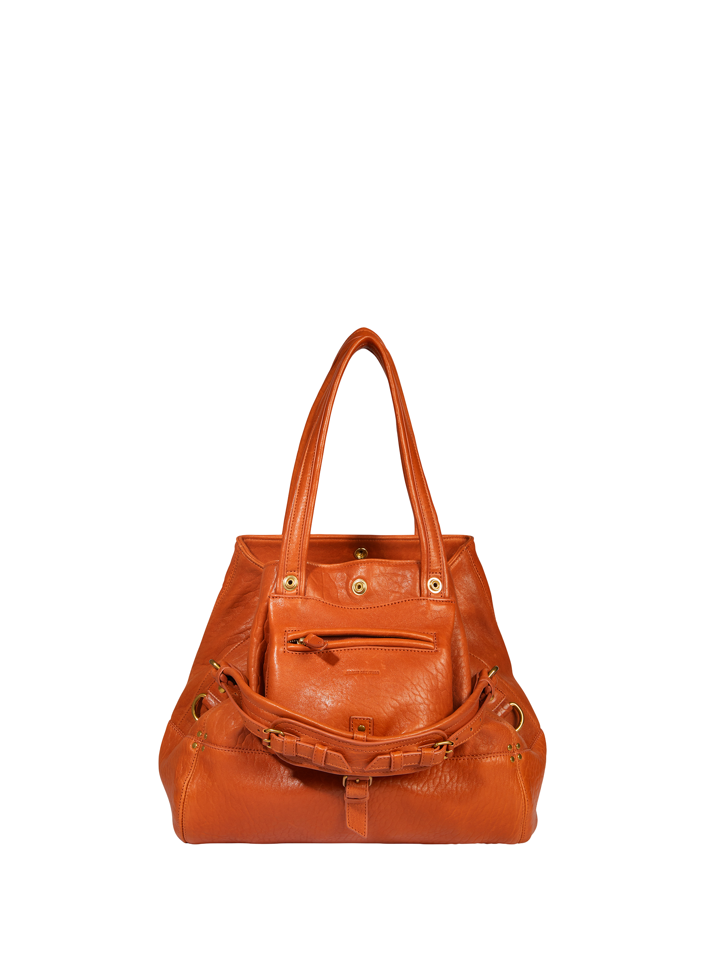 JÉRÔME DREYFUSS Sac cabas Billy M en cuir d'agneau Marron