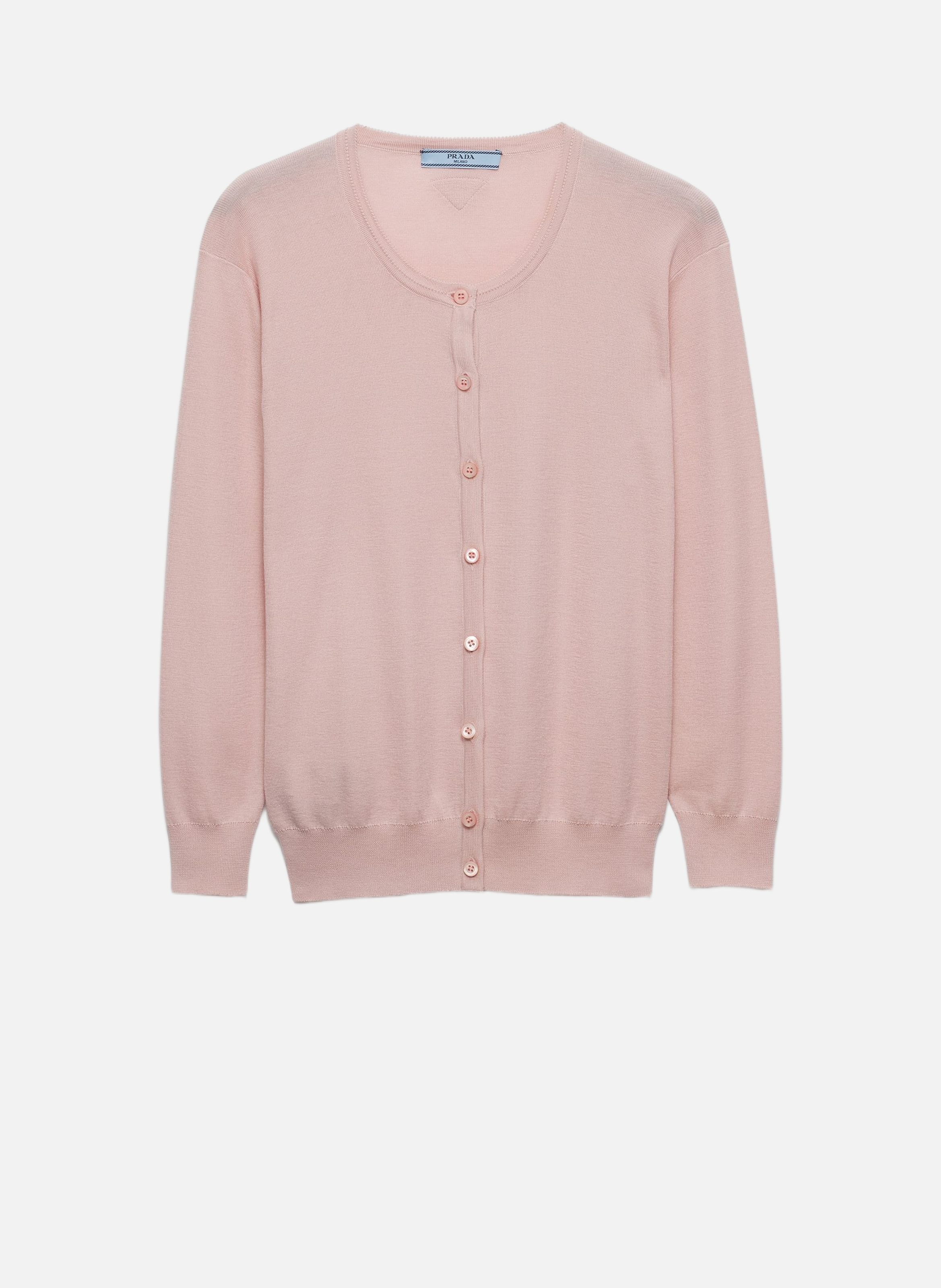 Cardigan en maille de coton et soie PRADA Rose