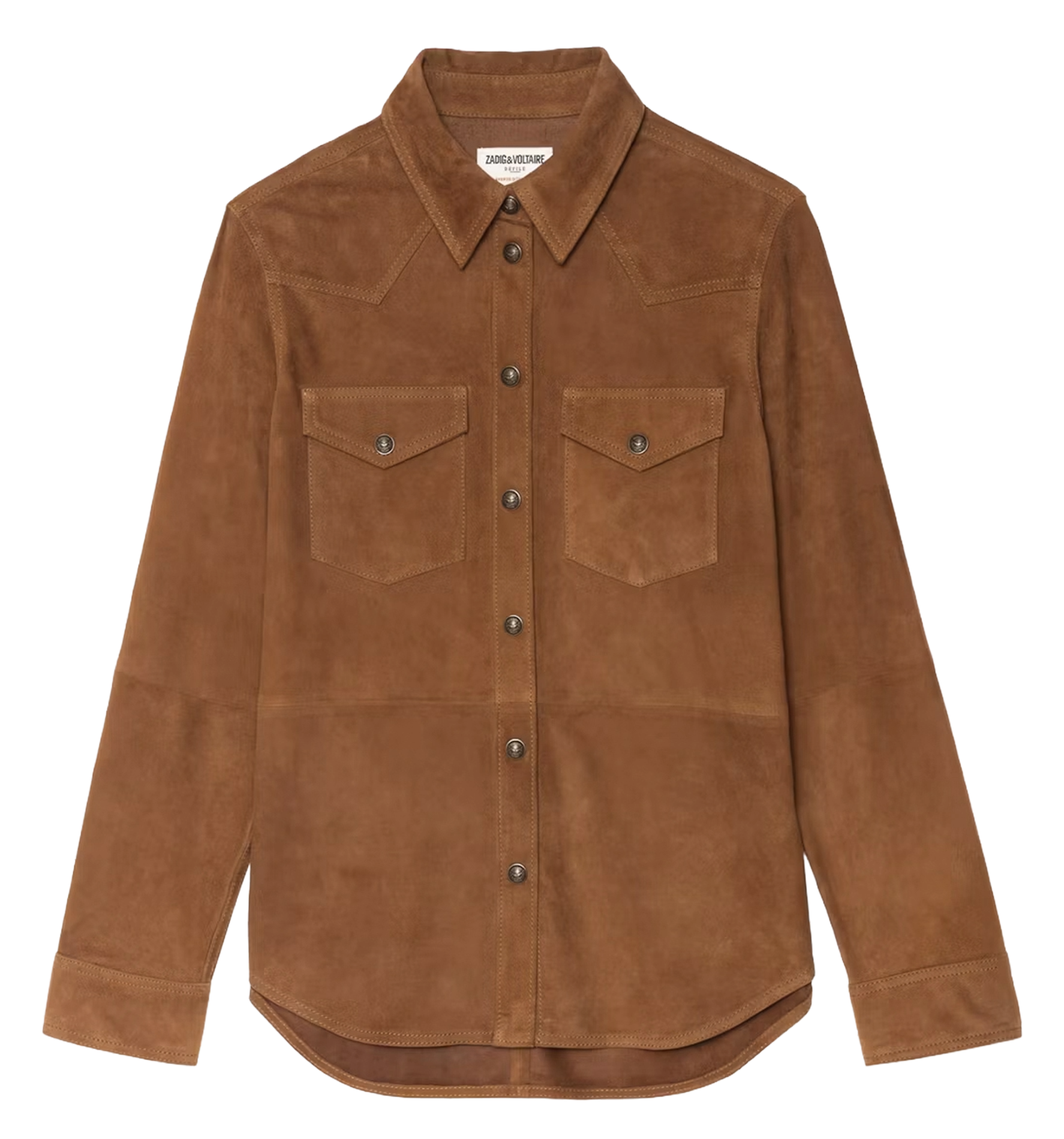 Chemise ajustée en cuir suédé thelma ZADIG&VOLTAIRE Marron