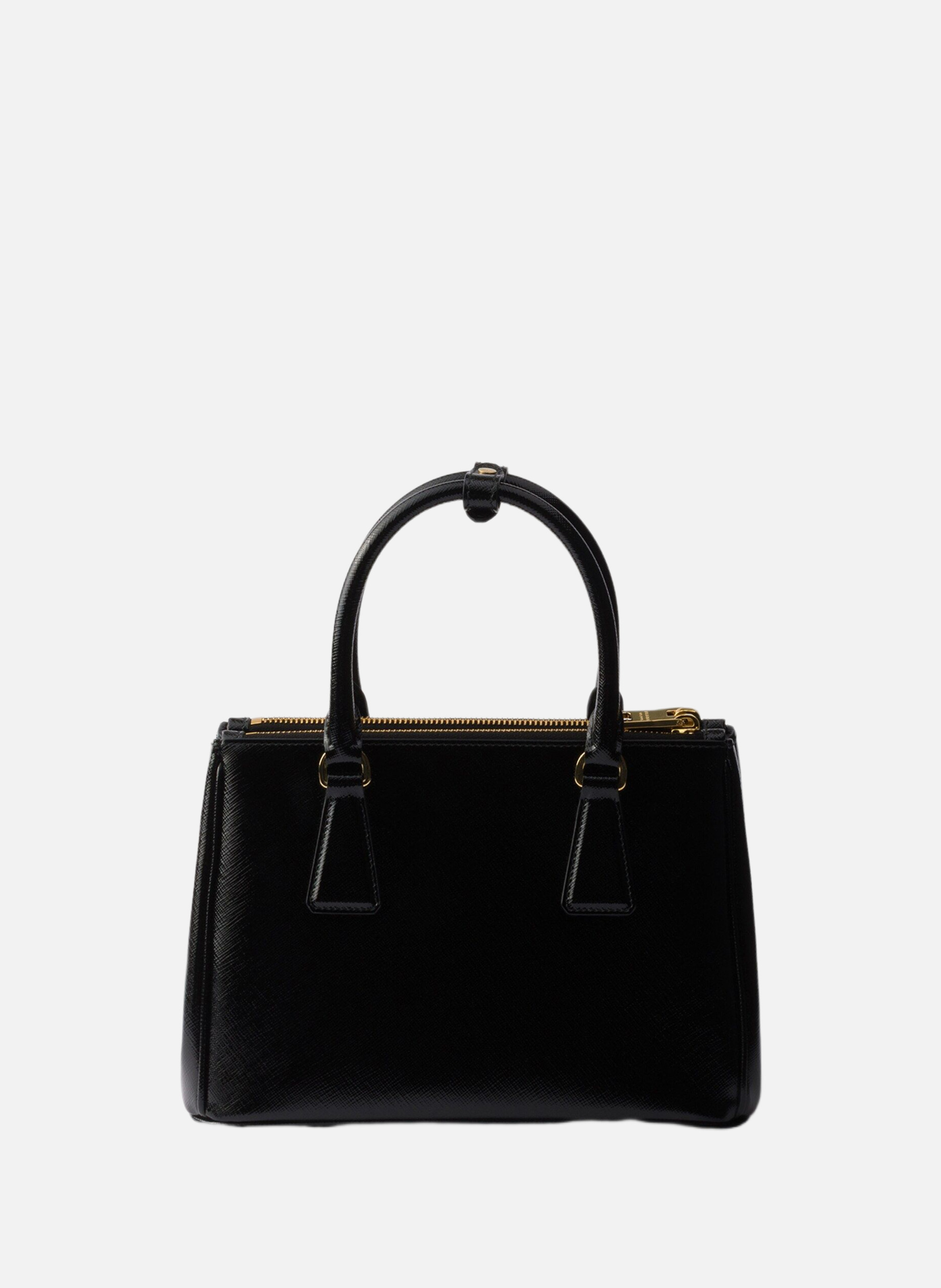 Petit sac prada galleria en cuir saffiano verni PRADA Noir