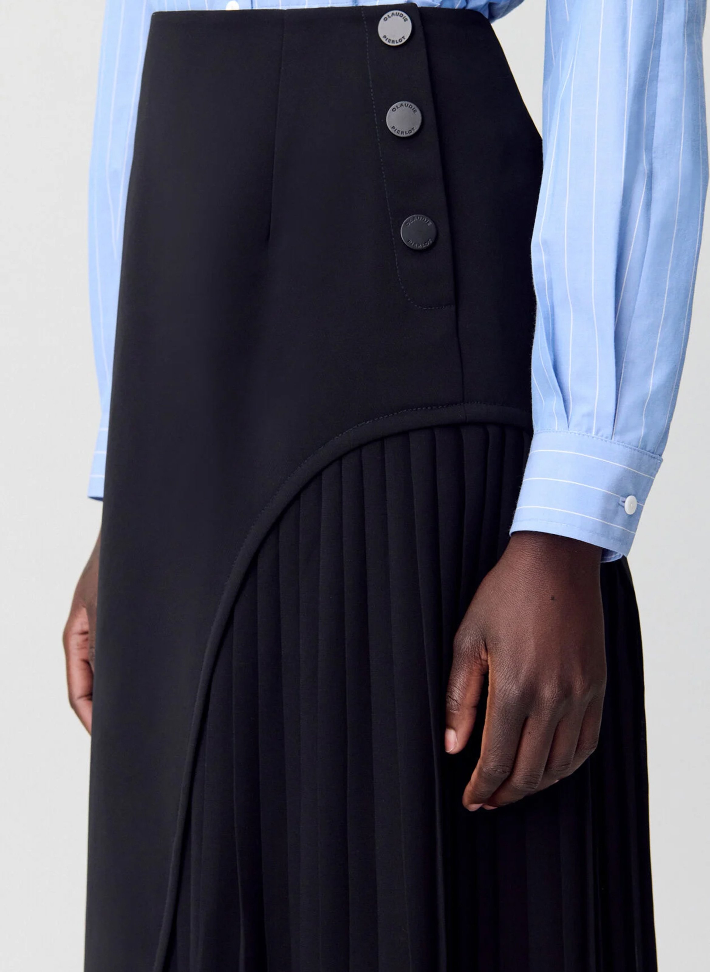 Jupe midi plissée simona CLAUDIE PIERLOT Noir