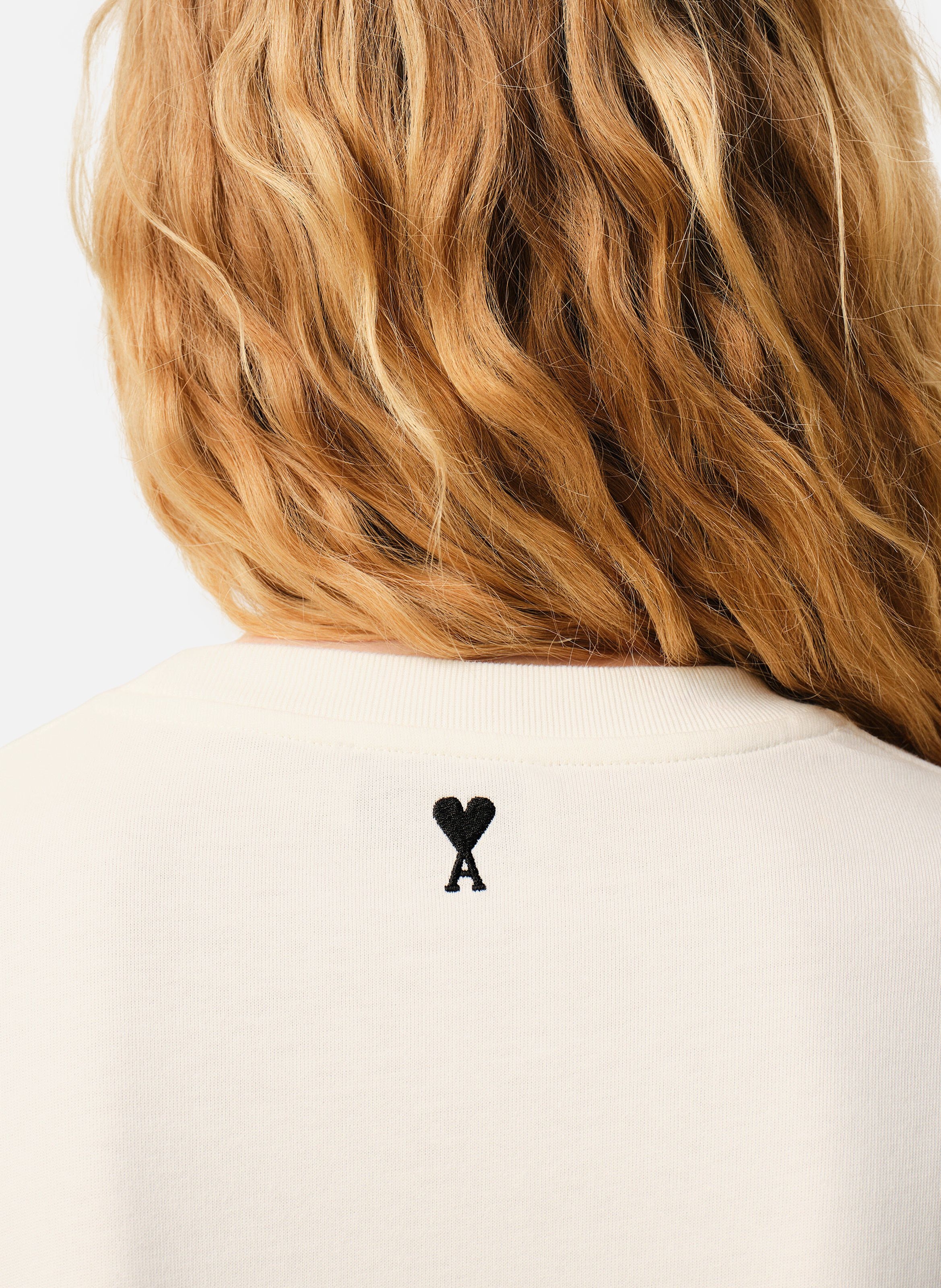 T-shirt imprimé signature unisexe en coton AMI PARIS Blanc